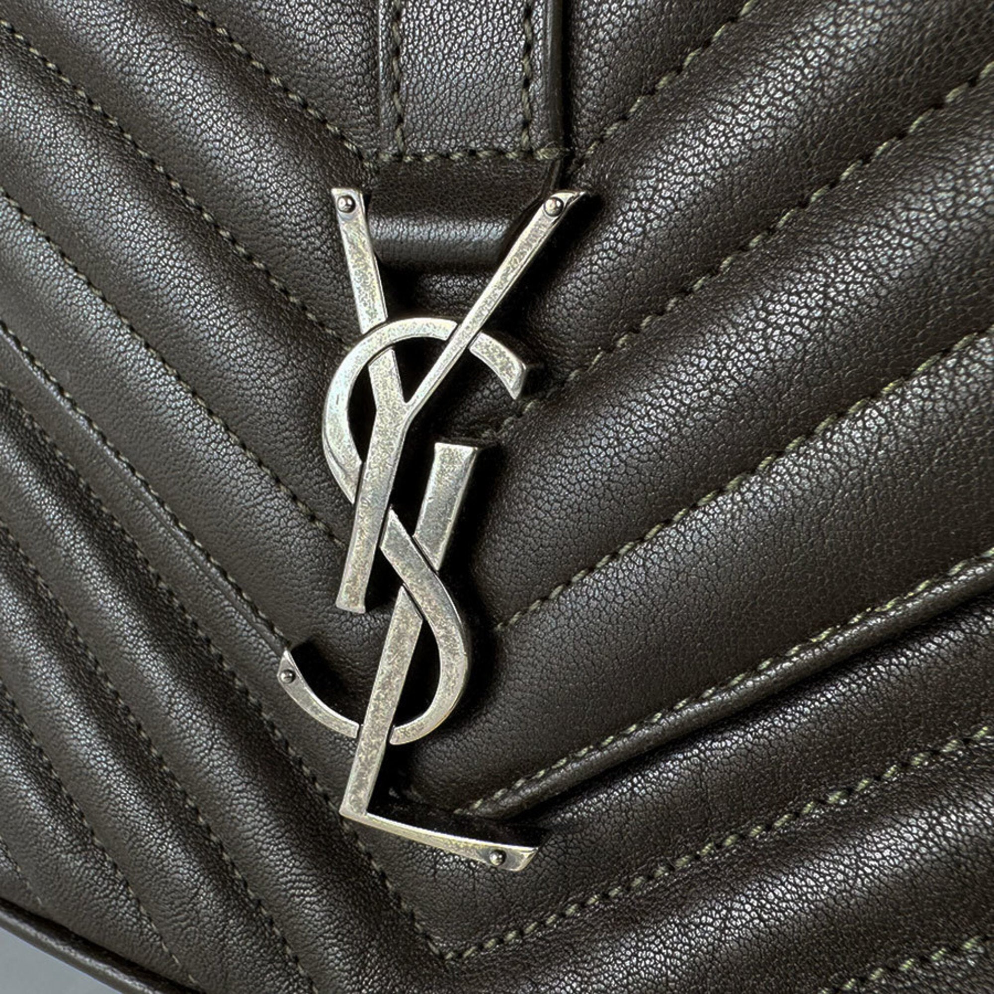 Saint Laurent Khaki Brown Leather Shoulder Bag (Pre-Owned)