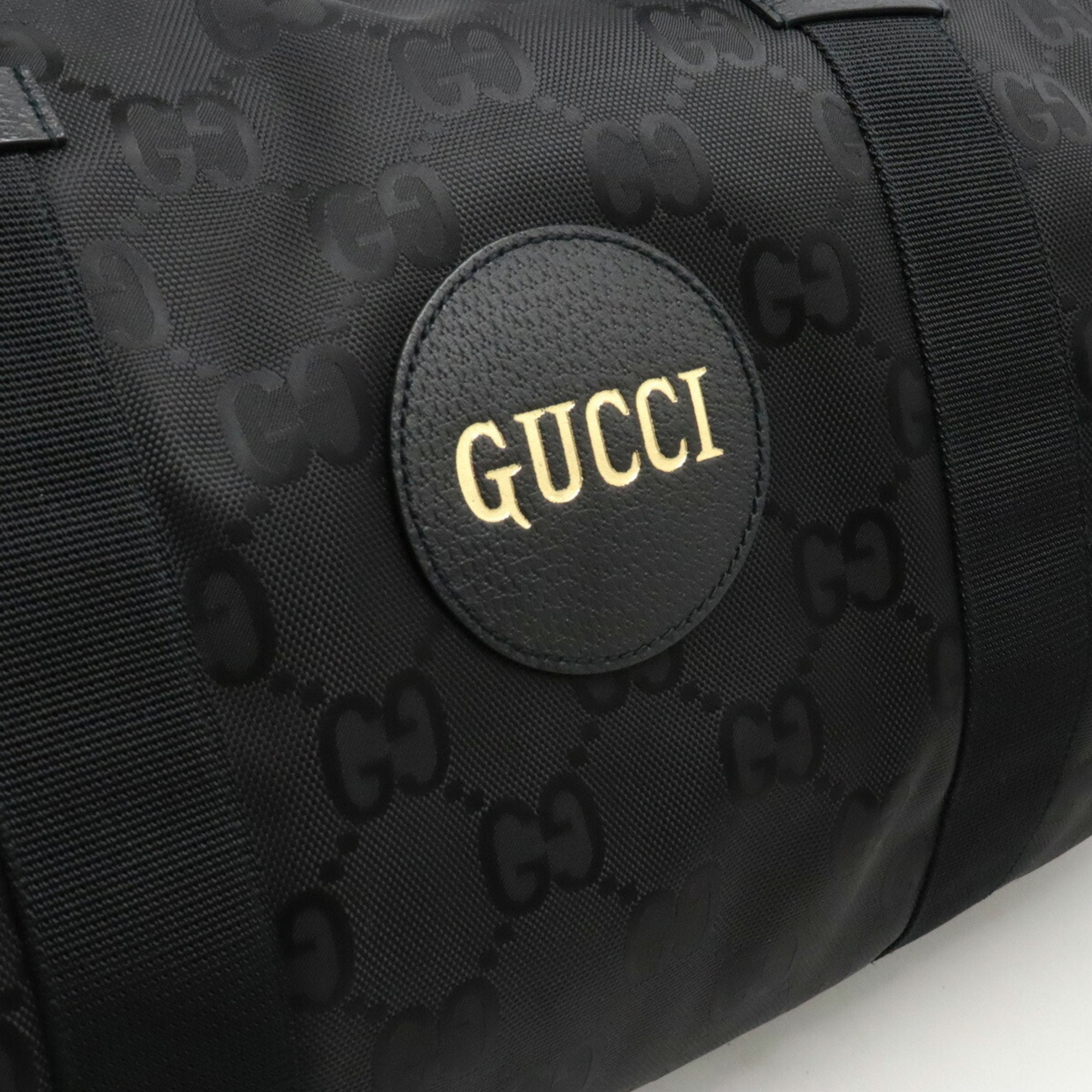 Gucci Black Nylon Canvas Leather Boston Bag Shoulder Bag (Pre-Owned)