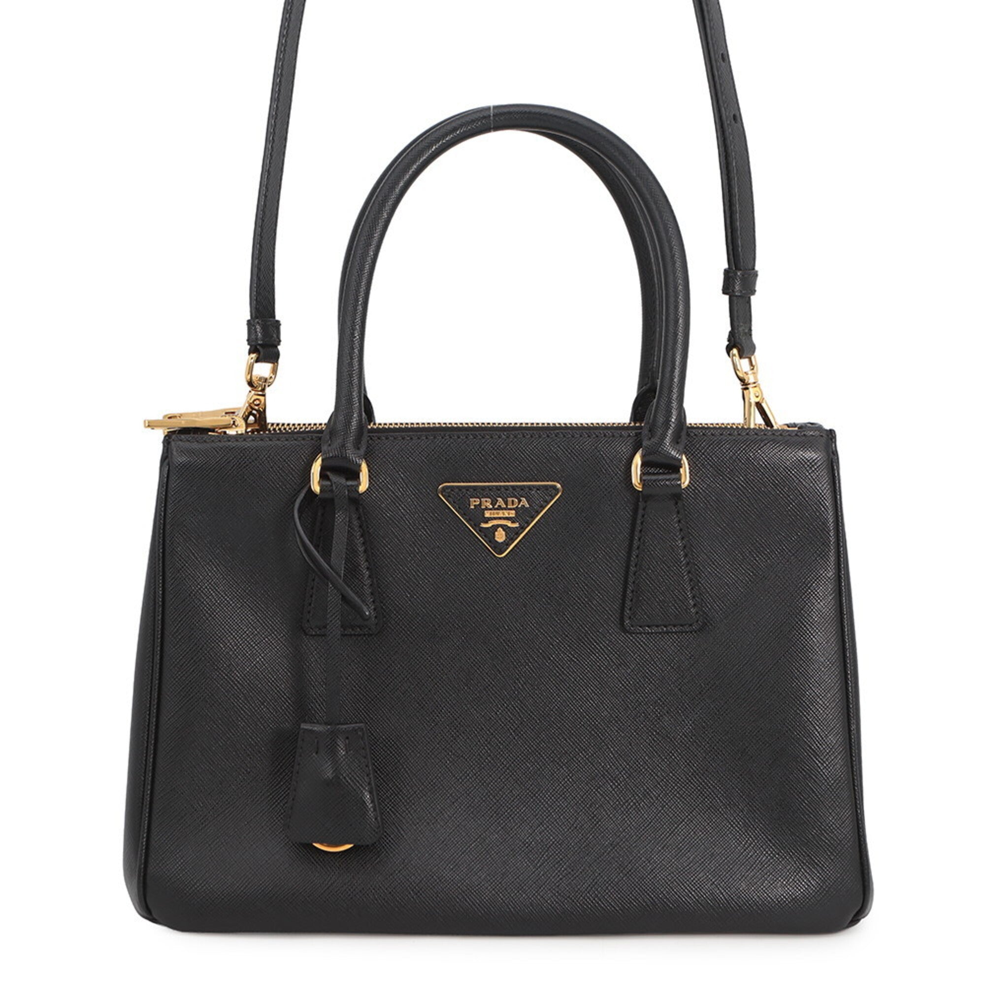 Prada Black Leather Handbag Shoulder Bag (Pre-Owned)