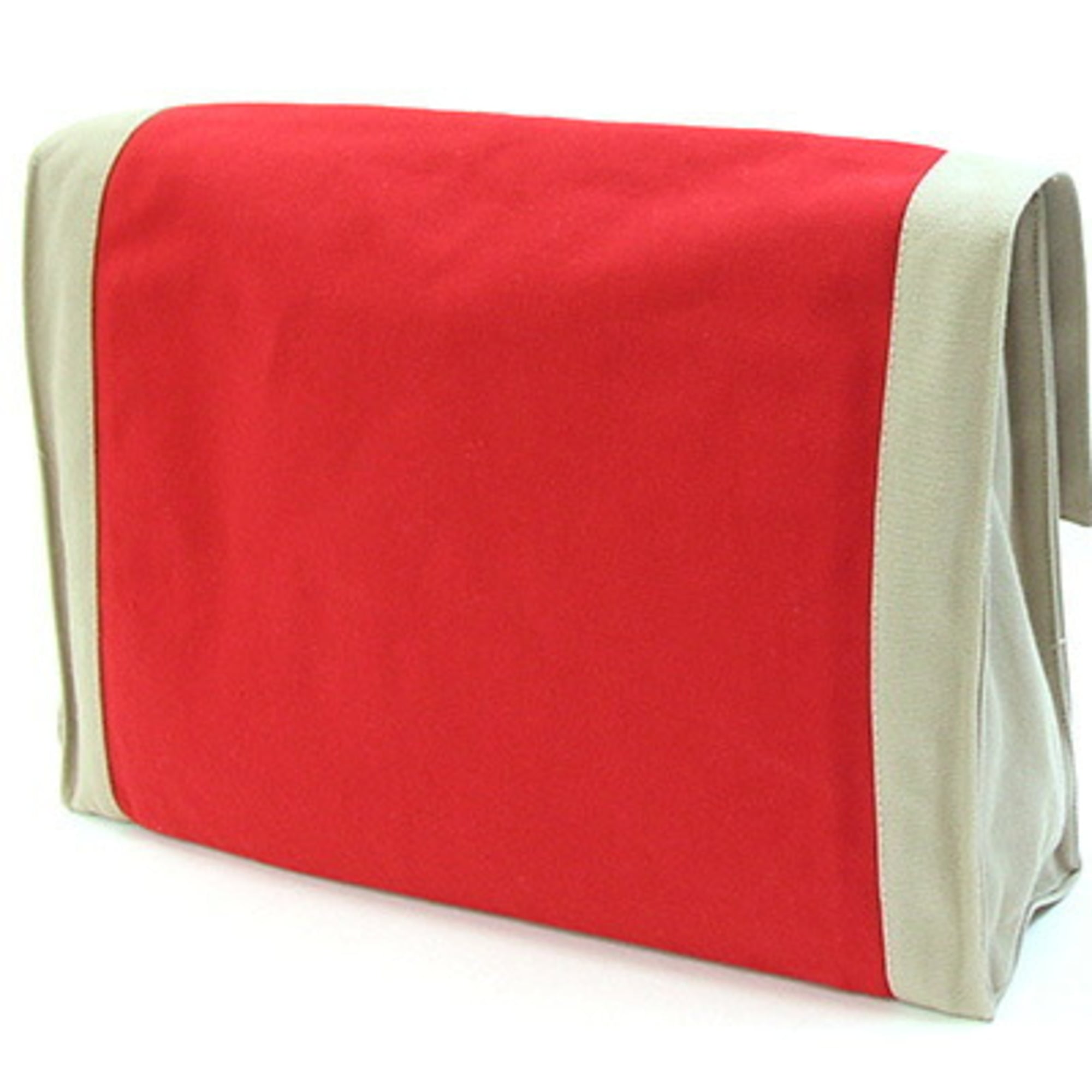 Hermes Beige Red Color Canvas Clutch Bag Pouch (Pre-Owned)