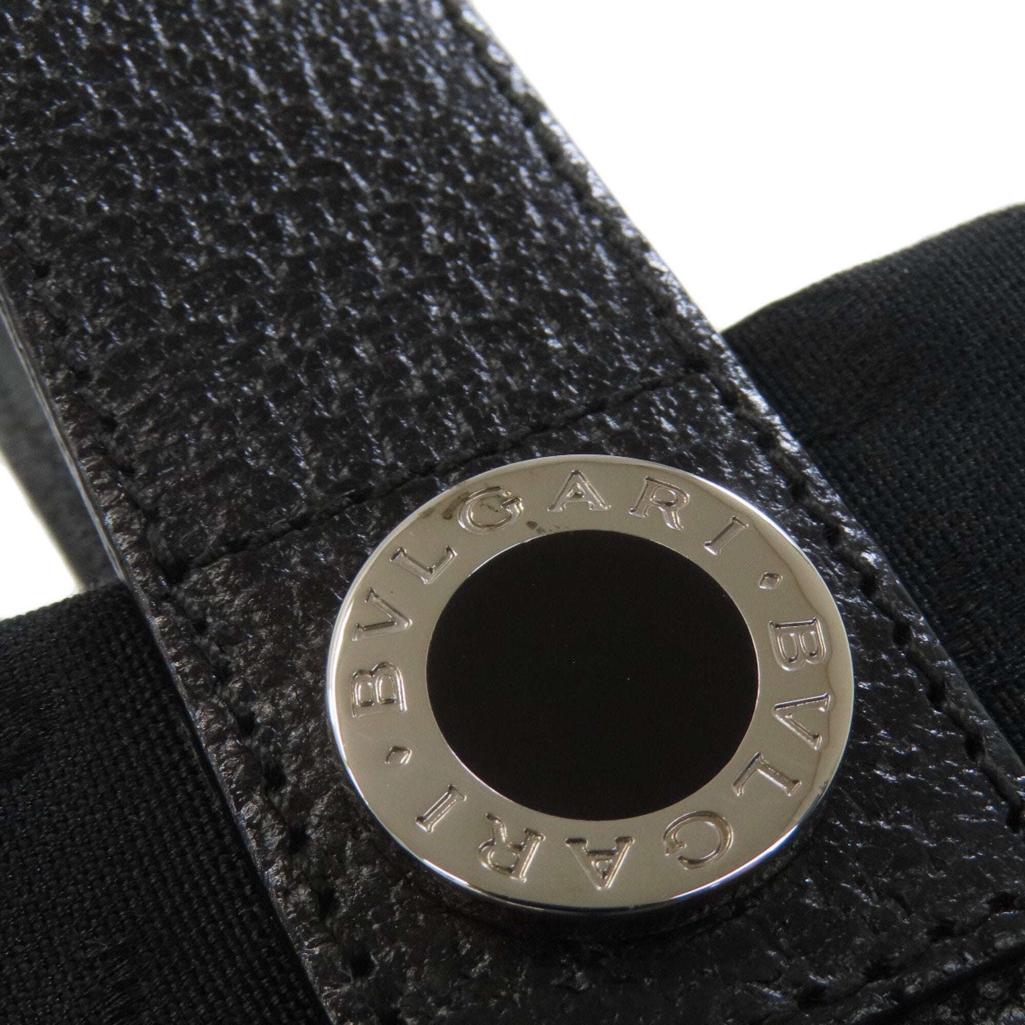 Bvlgari Logomania Black Canvas Leather Tote Bag (Pre-Owned)