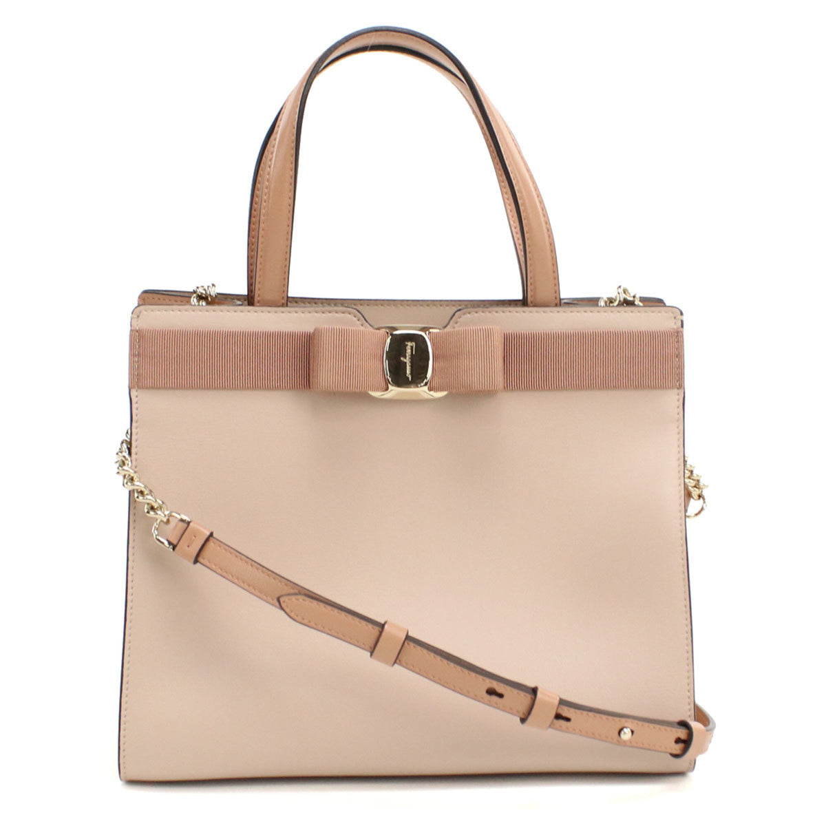 Salvatore Ferragamo Pink Leather Tote Bag (Pre-Owned)
