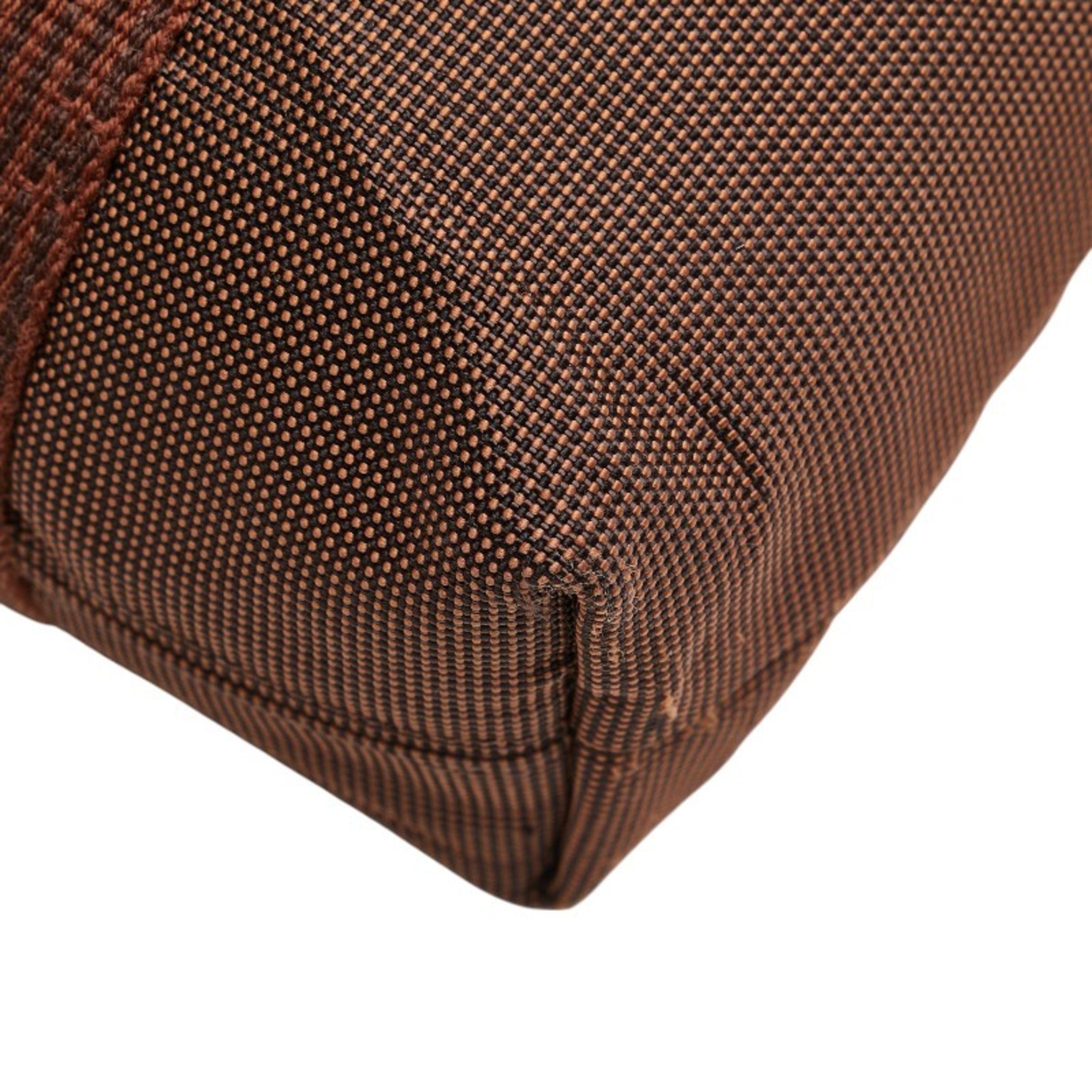 Hermes Her Line Brown Canvas Handbag Tote Bag (Pre-Owned)