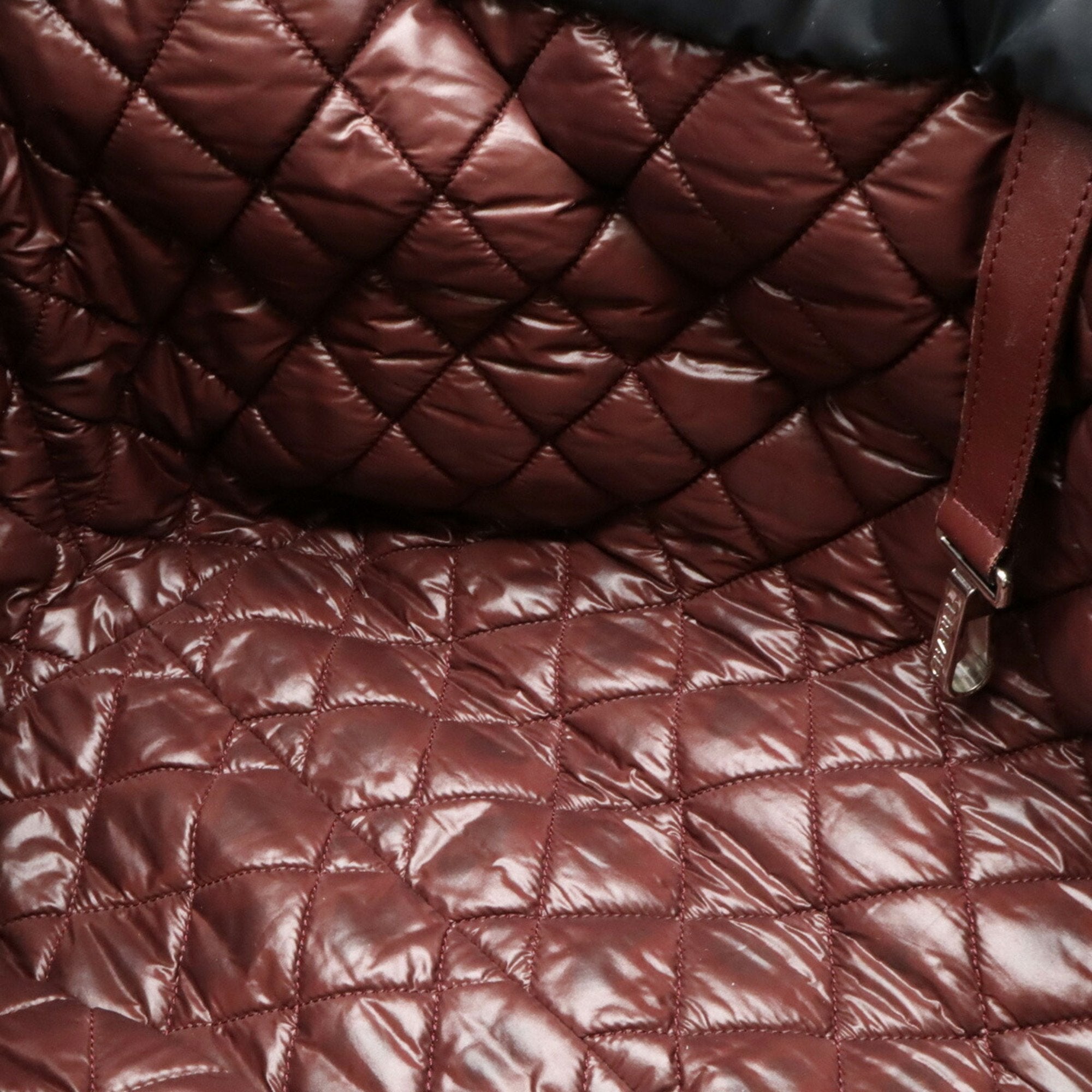 Chanel Coco Cocoon Black Bordeaux Nylon Leather Shoulder Bag Tote Bag (Pre-Owned)