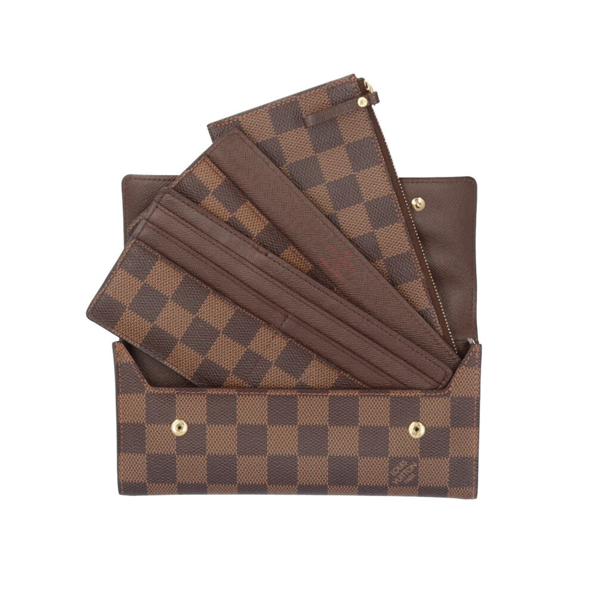Louis Vuitton Damier Brown Damier Canvas Long Wallet (Bi-Fold) (Pre-Owned)