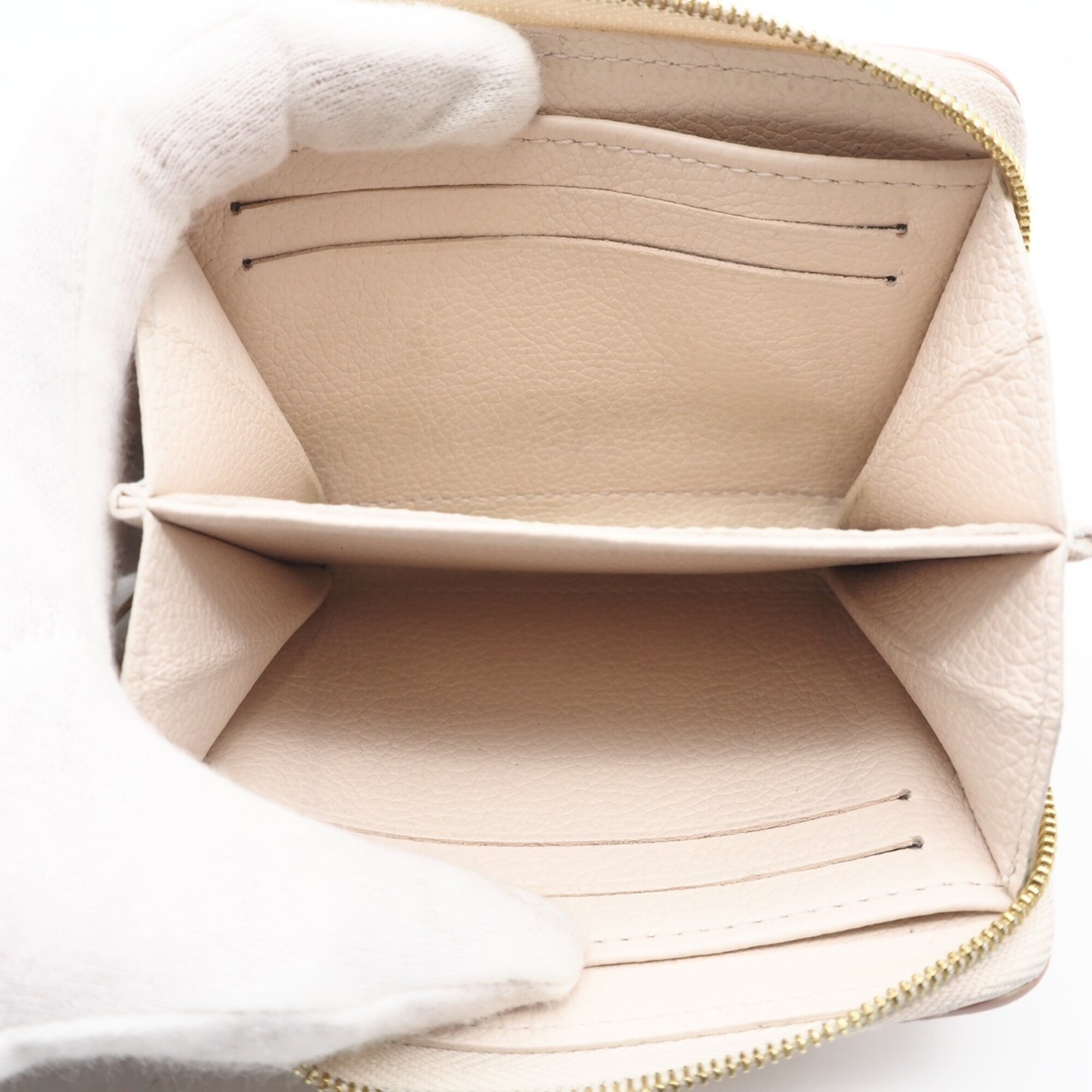 Louis Vuitton Monogram Empreinte Pink Beige Leather Coin Purse/Coin Case (Pre-Owned)