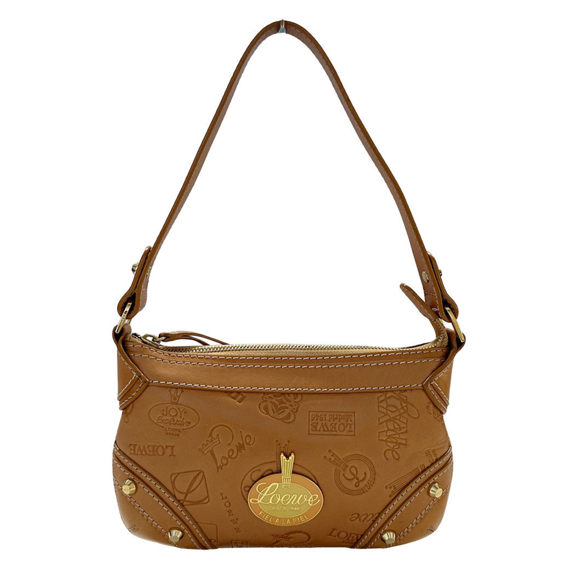 Loewe Brown Leather Handbag Shoulder Bag (Pre-Owned)