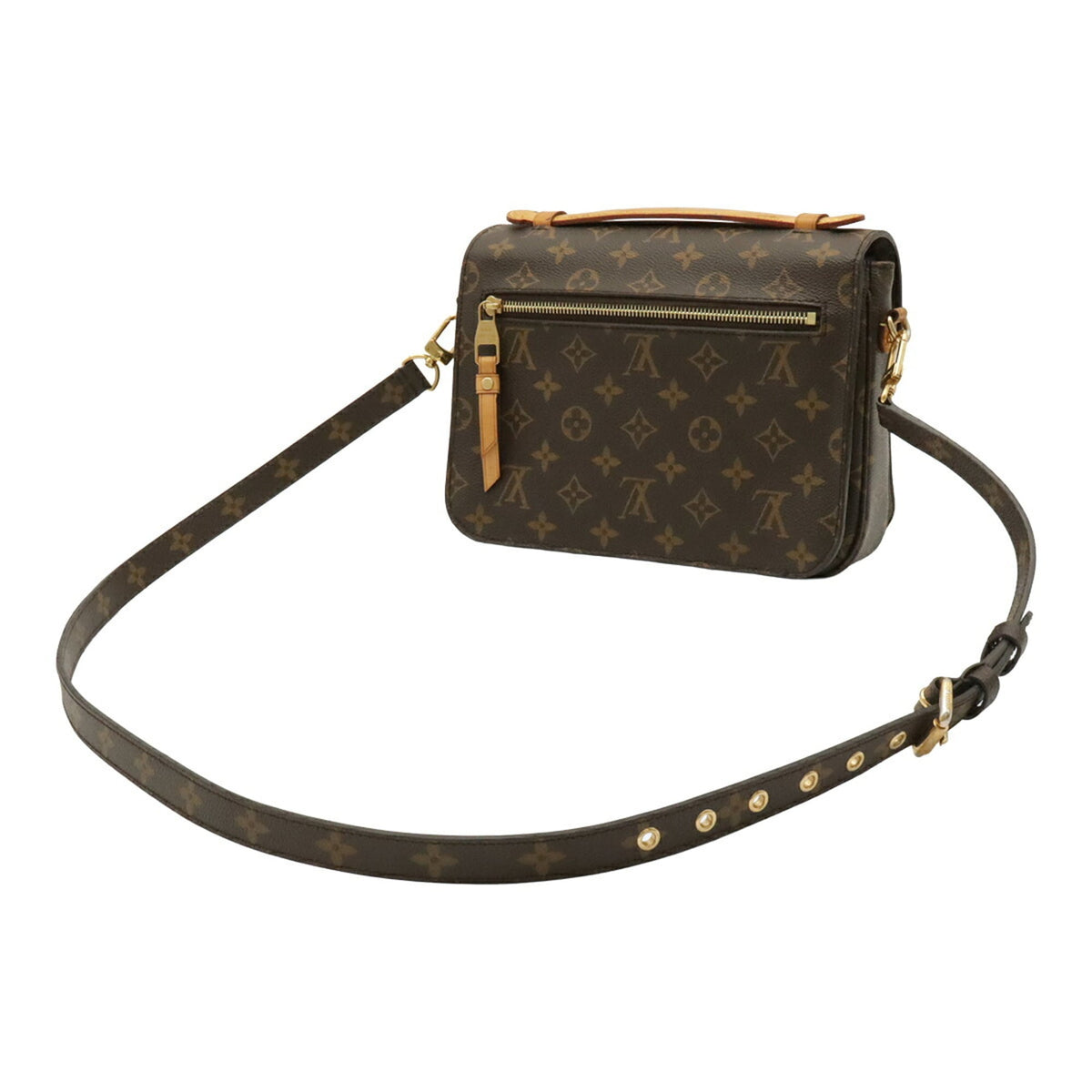 Louis Vuitton Brown Vinyl Clutch Bag Handbag Pochette Shoulder Bag (Pre-Owned)
