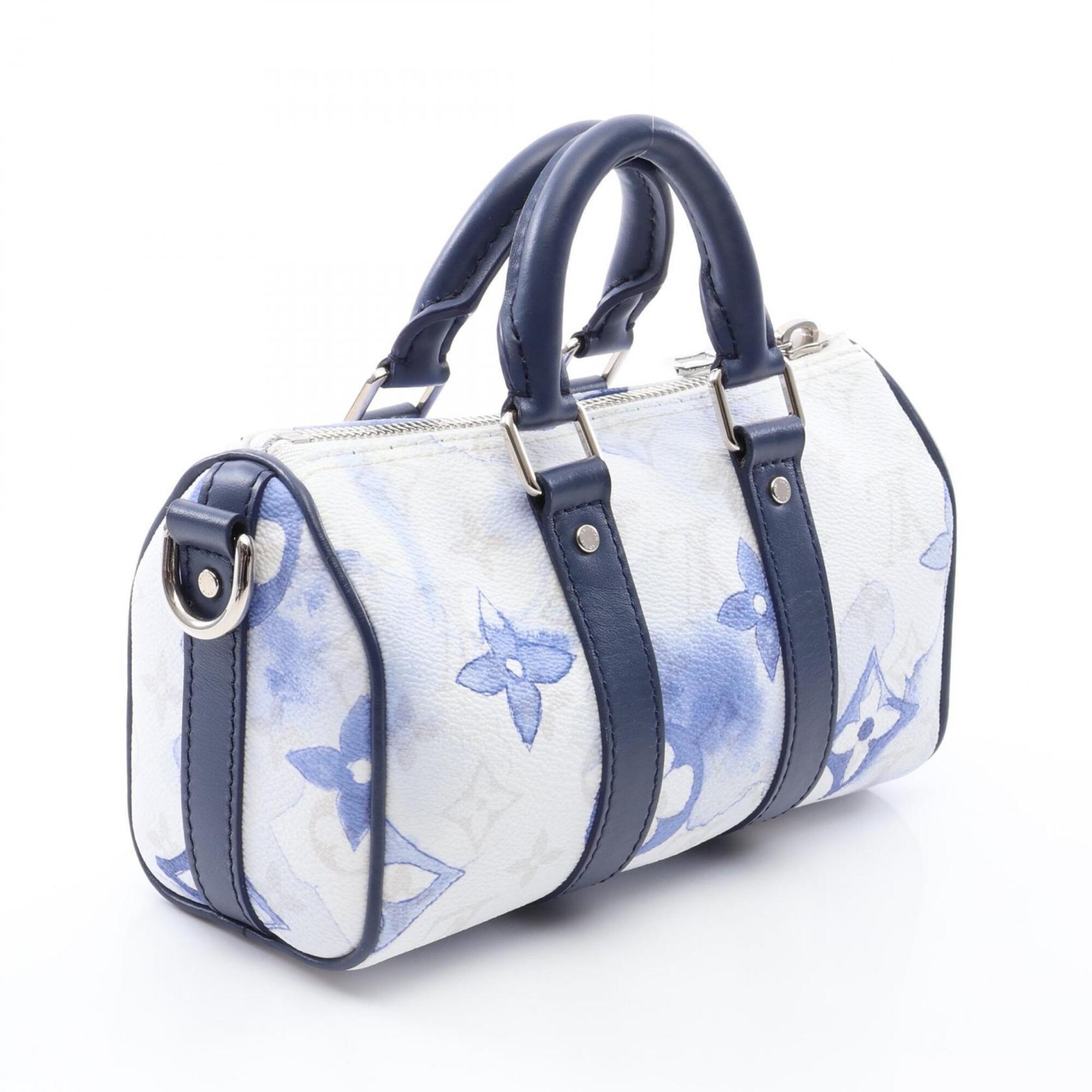 Louis Vuitton Multi-Color Navy White Pvc Coated Canvas Leather Handbag (Pre-Owned)