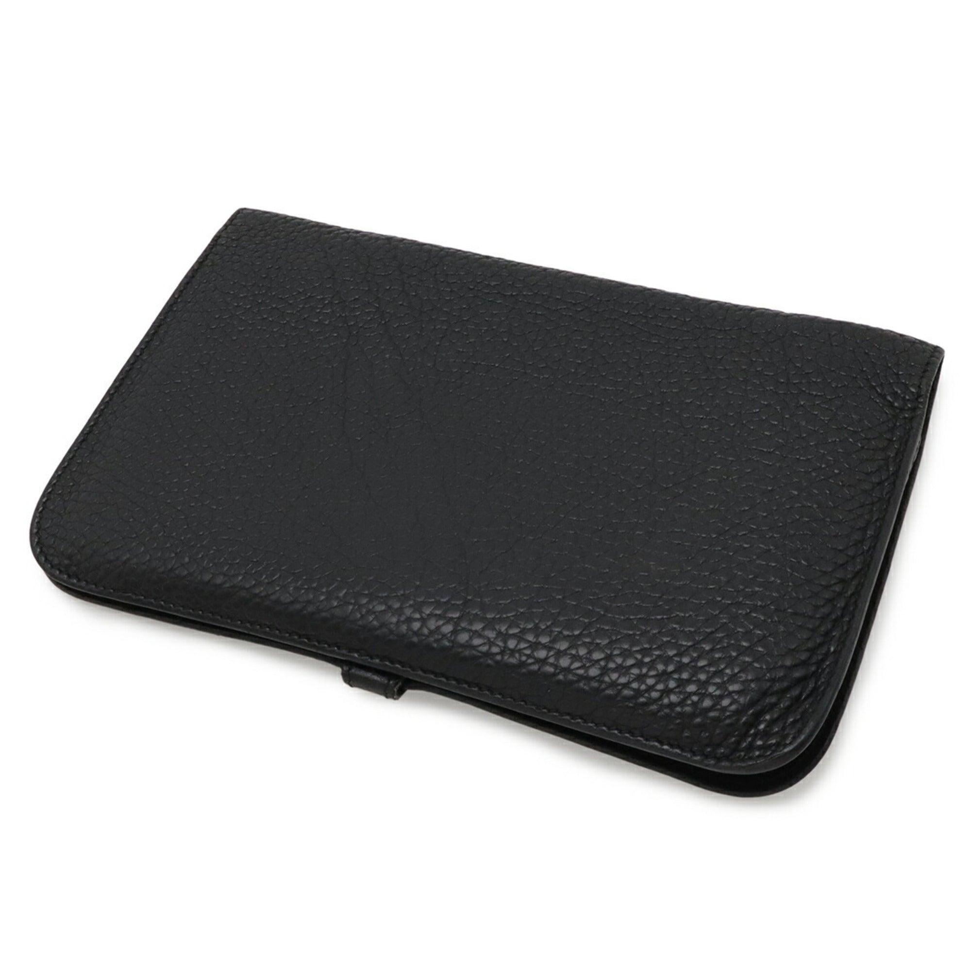 Hermes Dogon Duo Black Taurillon Clemence Leather Long Wallet (Bi-Fold) (Pre-Owned)