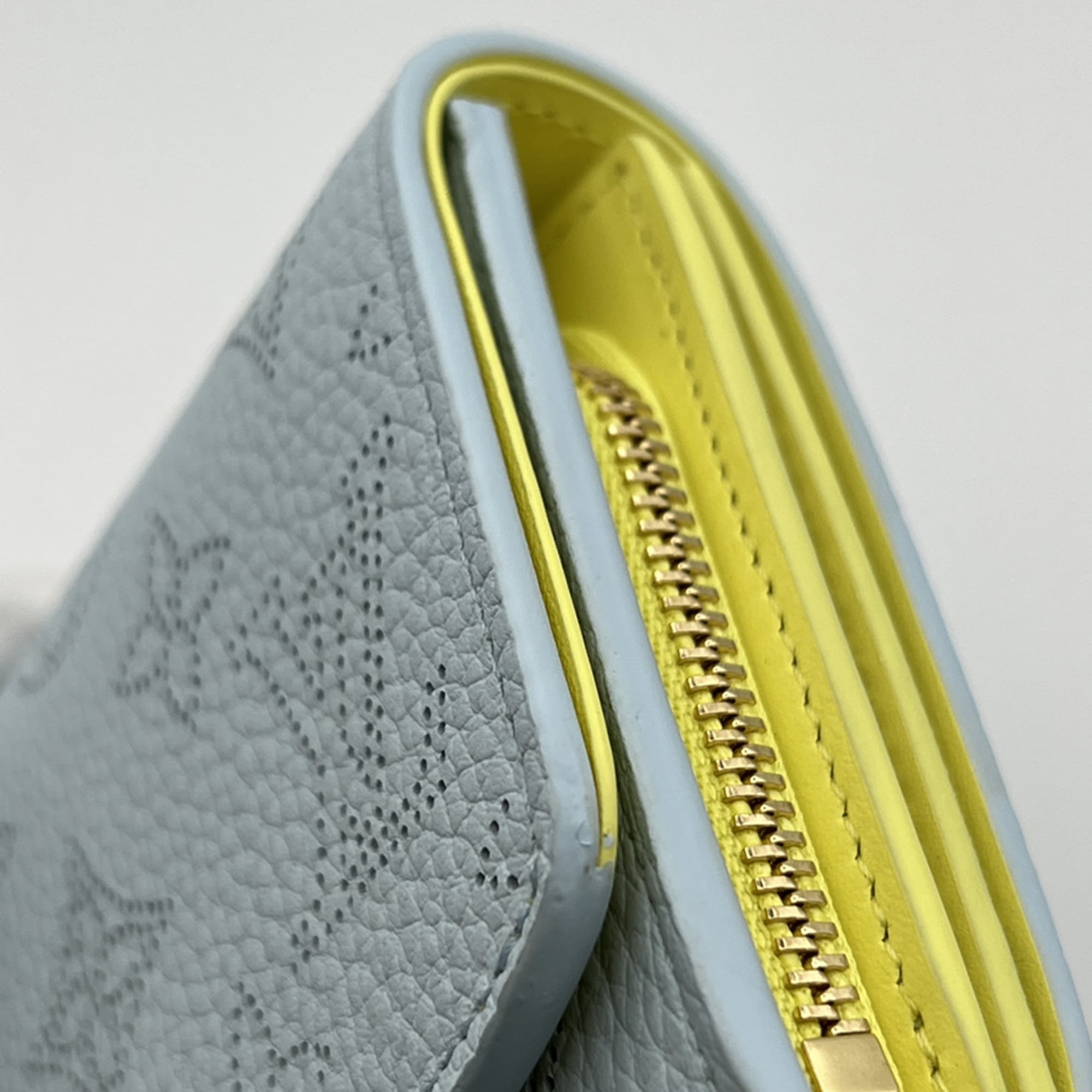Louis Vuitton Mahina Blue Yellow Leather Wallet (Bi-Fold) (Pre-Owned)