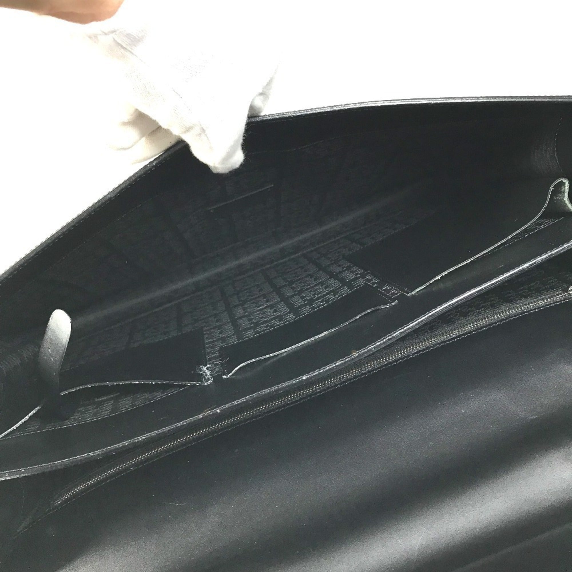 Cartier Black Leather Briefcase Handbag Tote Bag (Pre-Owned)