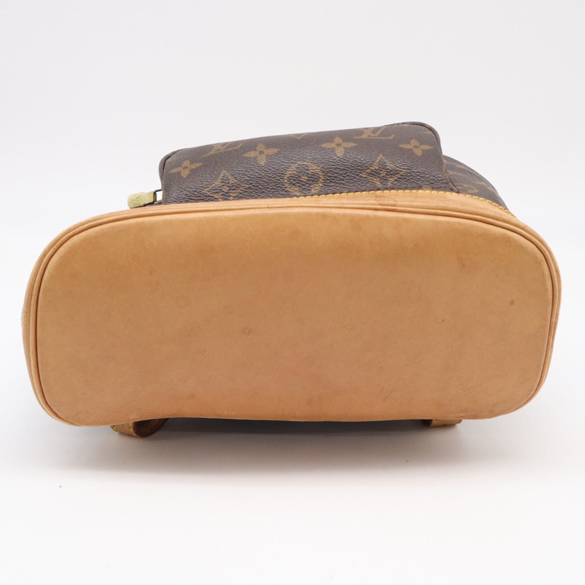 Louis Vuitton Beige Brown Coated Canvas Leather Shoulder Bag (Pre-Owned)