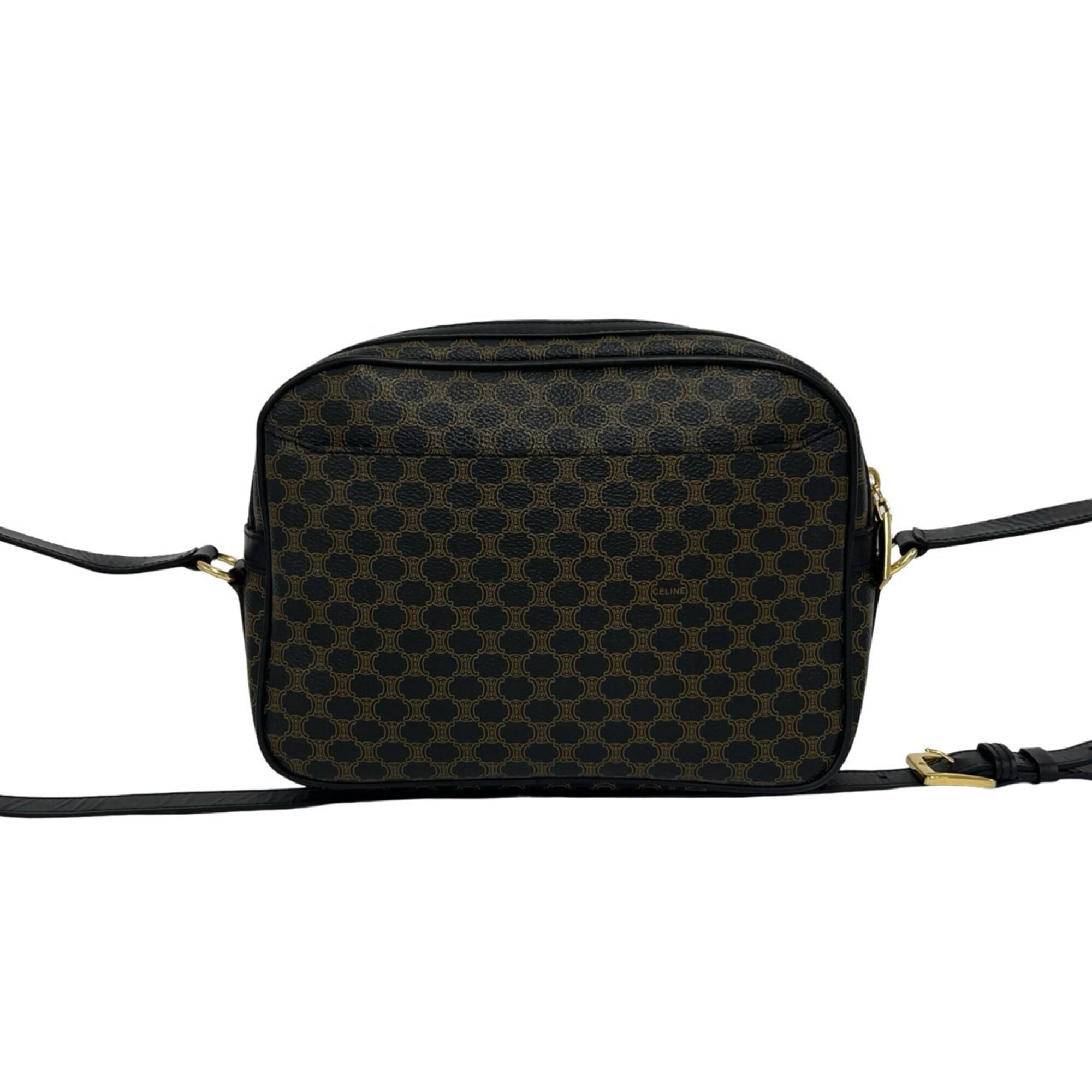 Celine Black Brown Leather Pvc Shoulder Bag (Pre-Owned)