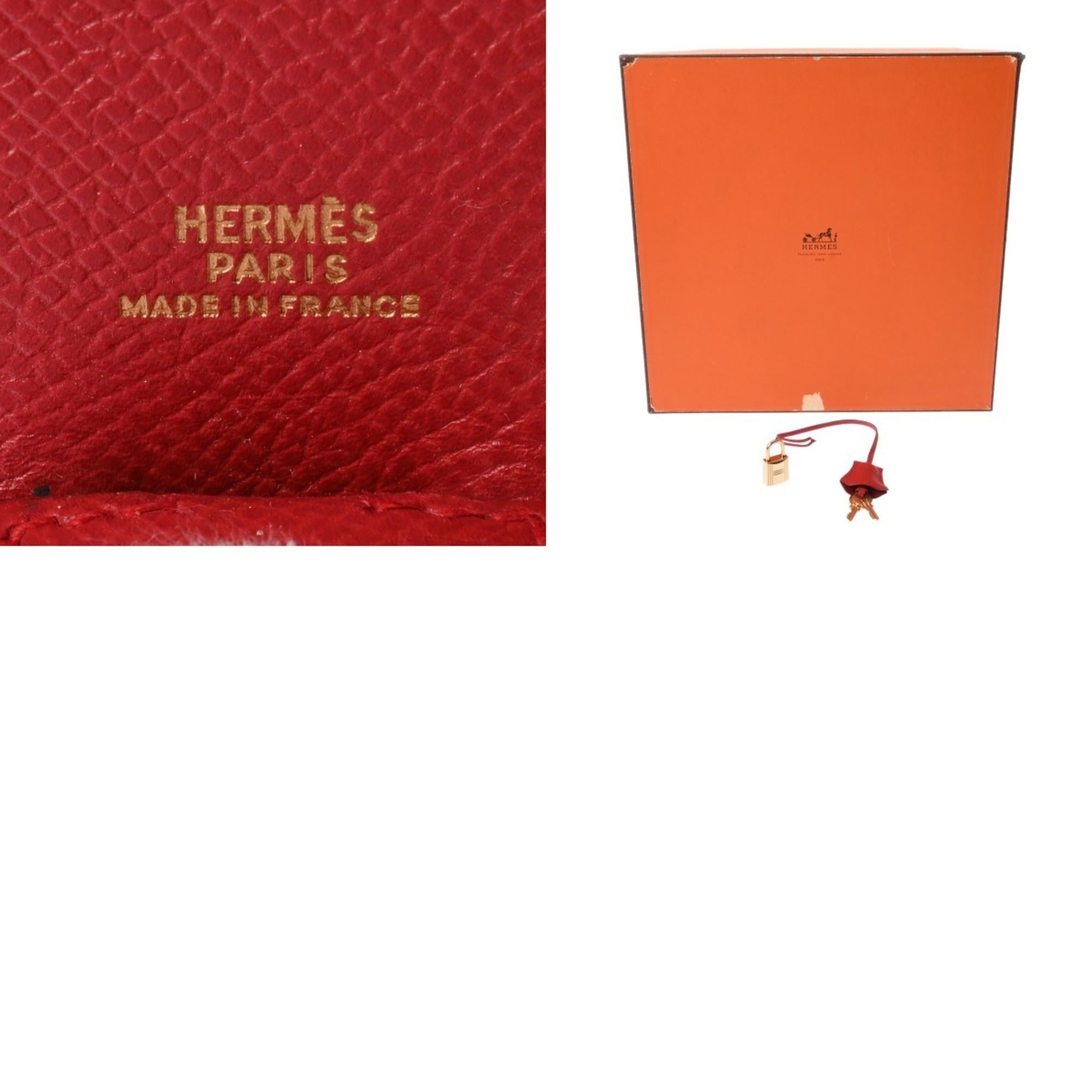 Hermes Rouge Vif Courchevel Leather Vanity Bag (Pre-Owned)
