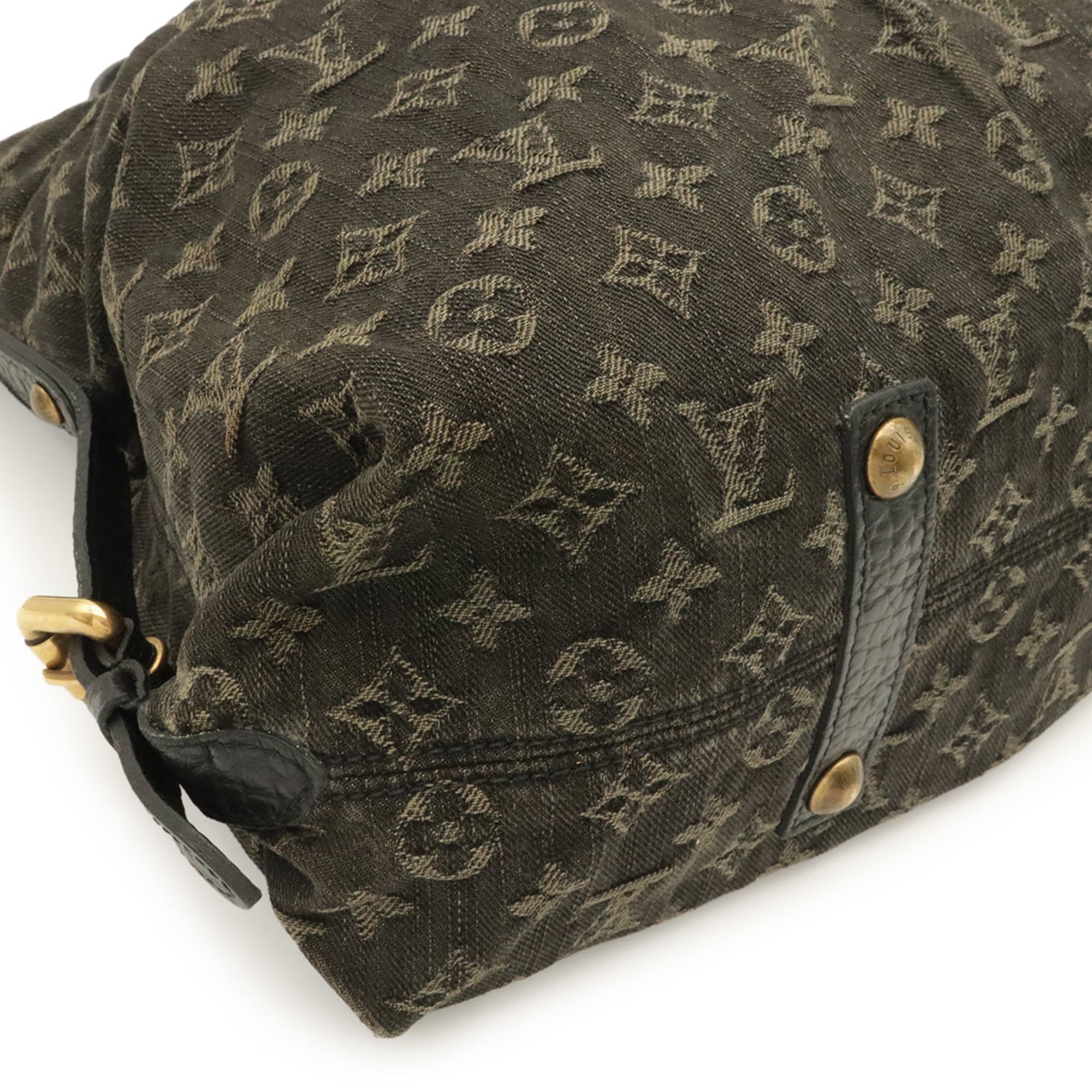 Louis Vuitton Noir Denim Canvas Shoulder Bag Tote Bag (Pre-Owned)