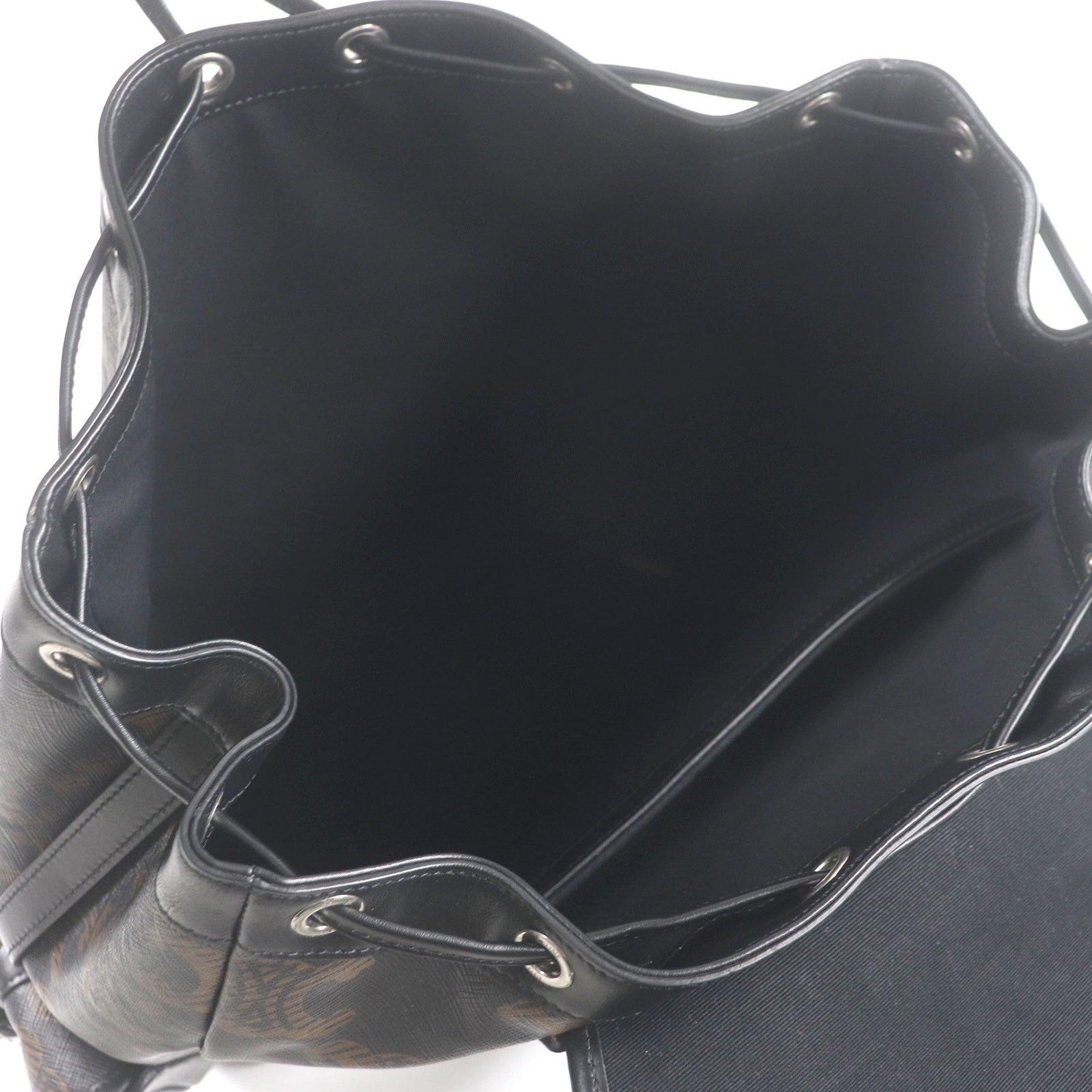 Celine Black Brown Coated Canvas Backpack (Pre-Owned)
