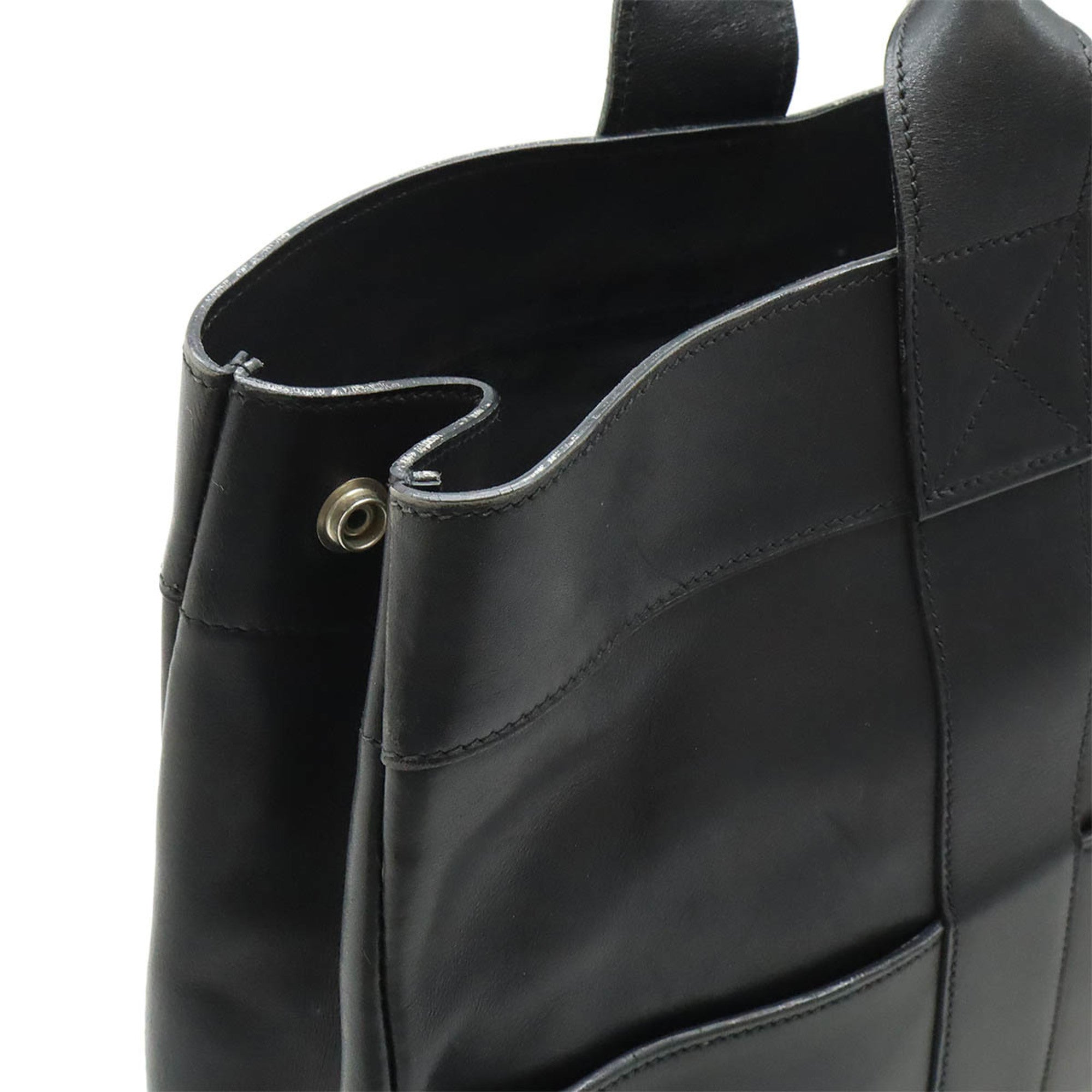 Hermes Fourre Tout Black Leather Handbag Tote Bag (Pre-Owned)