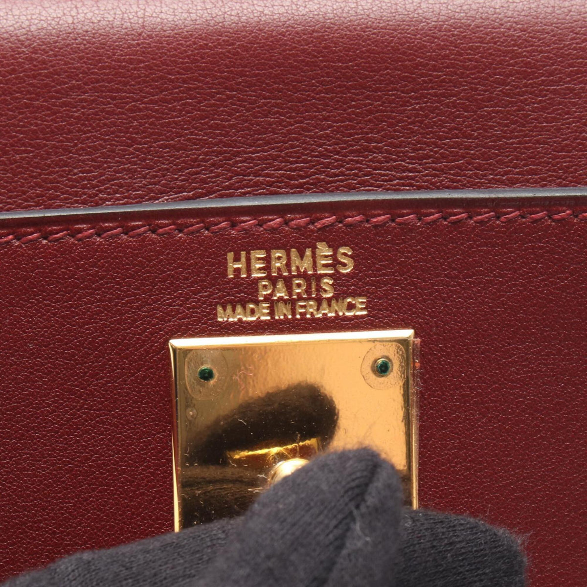 Hermes Bordeaux Rouge H Gulliver Leather Leather Backpack Handbag (Pre-Owned)