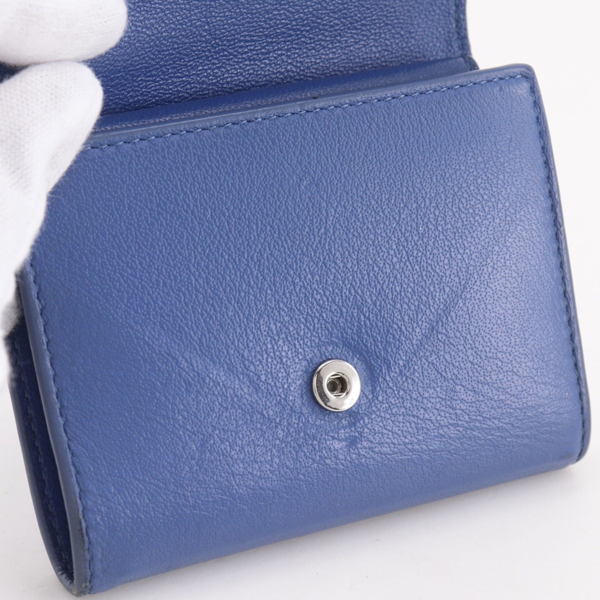 Balenciaga Blue Leather Wallet (Bi-Fold) (Pre-Owned)