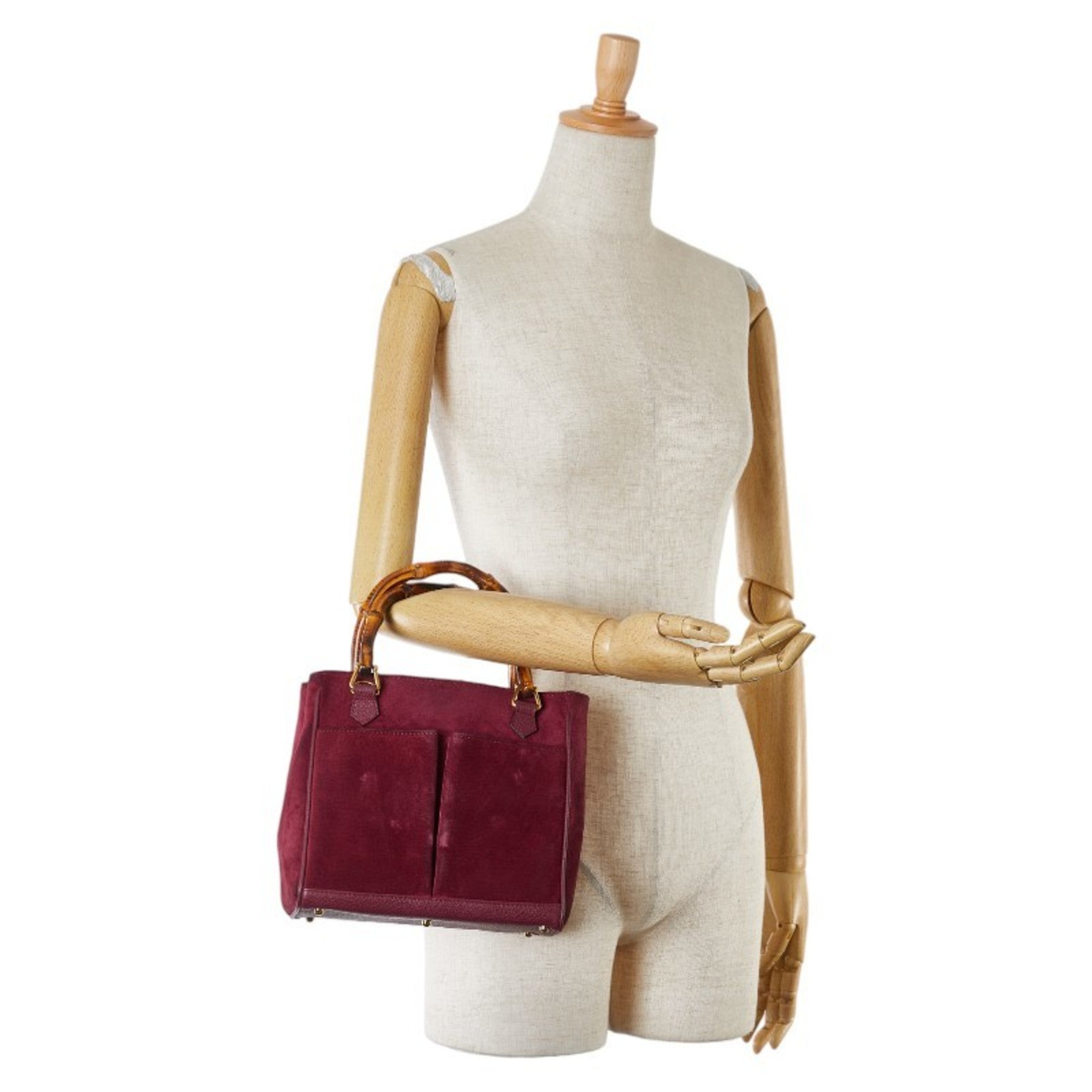 Gucci Brown Purple Suede Handbag (Pre-Owned)