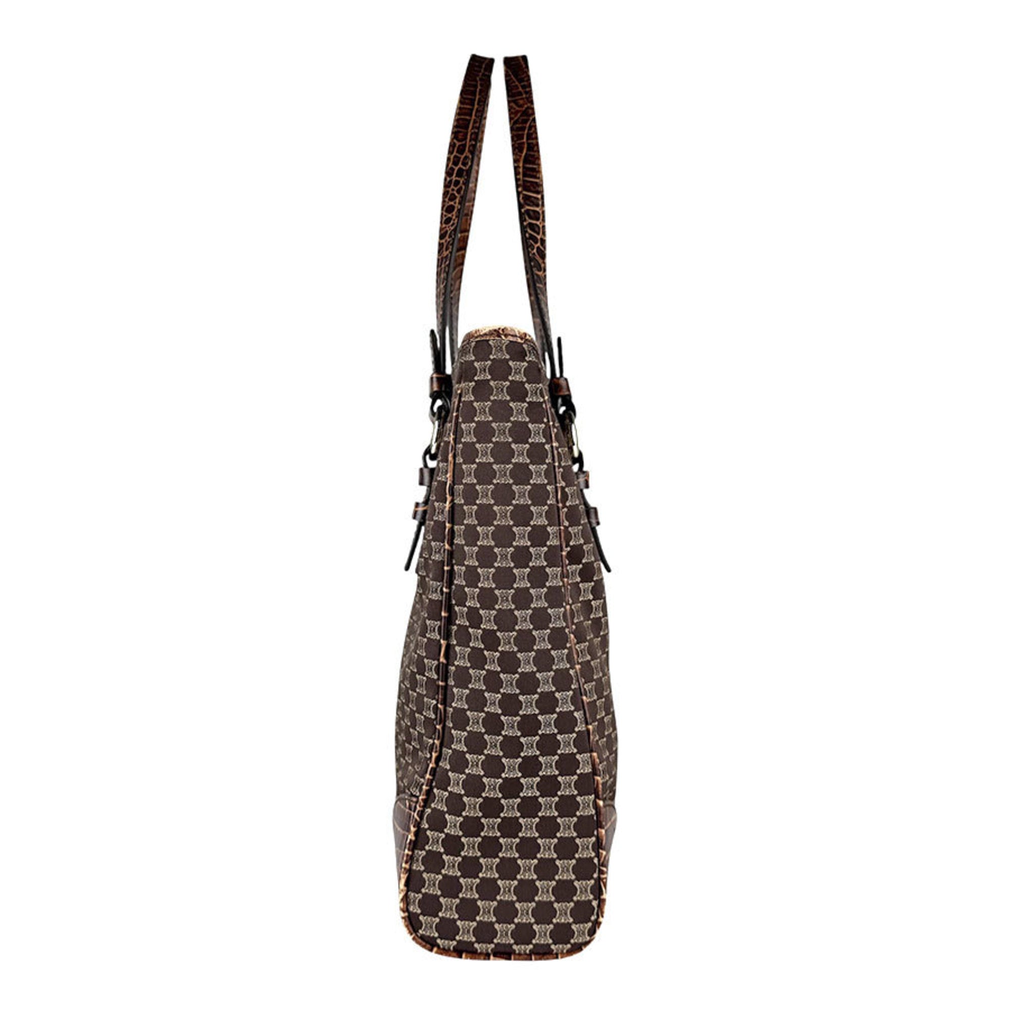 Celine Brown Canvas Leather Handbag (Pre-Owned)