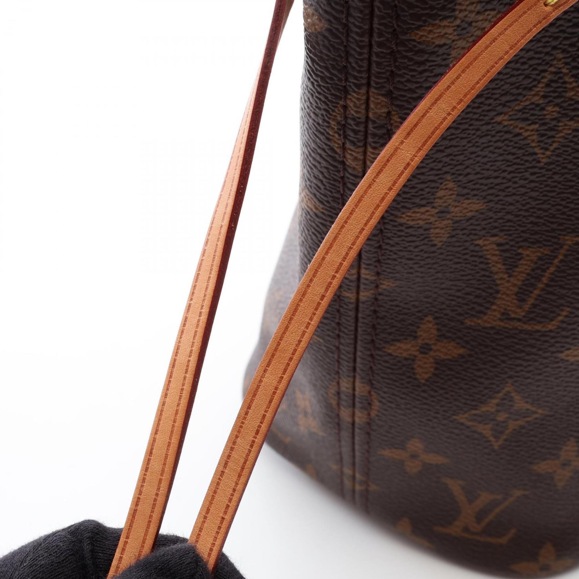 Louis Vuitton Brown Monogram Coated Canvas Leather Handbag Tote Bag (Pre-Owned)