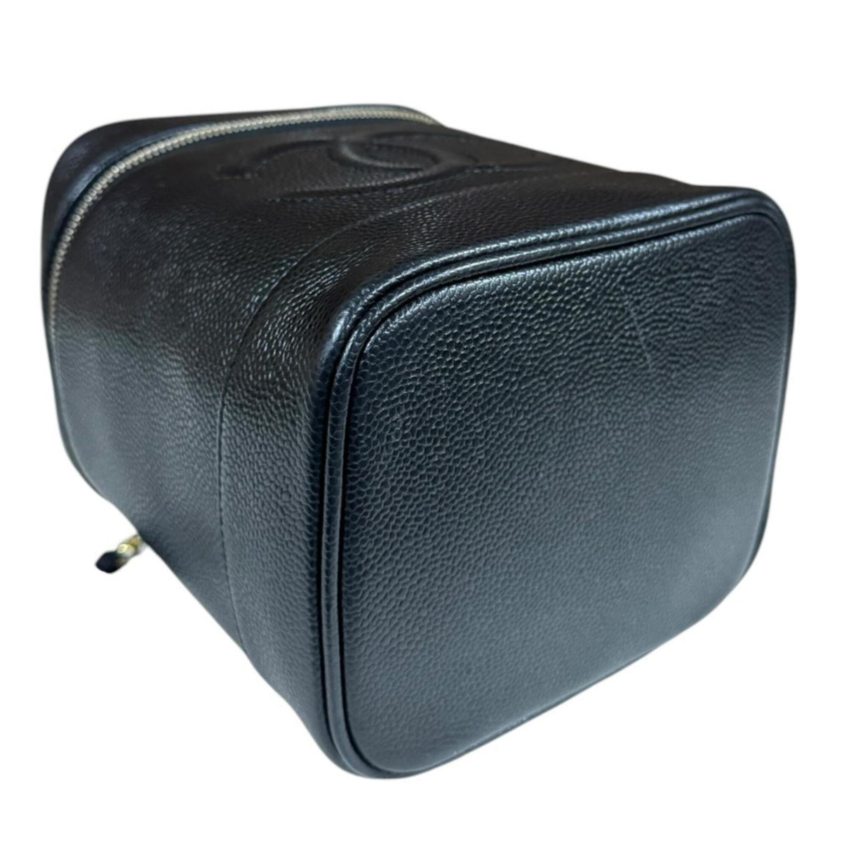 Chanel Black Grained Calfskin Handbag Vanity Bag (Pre-Owned)