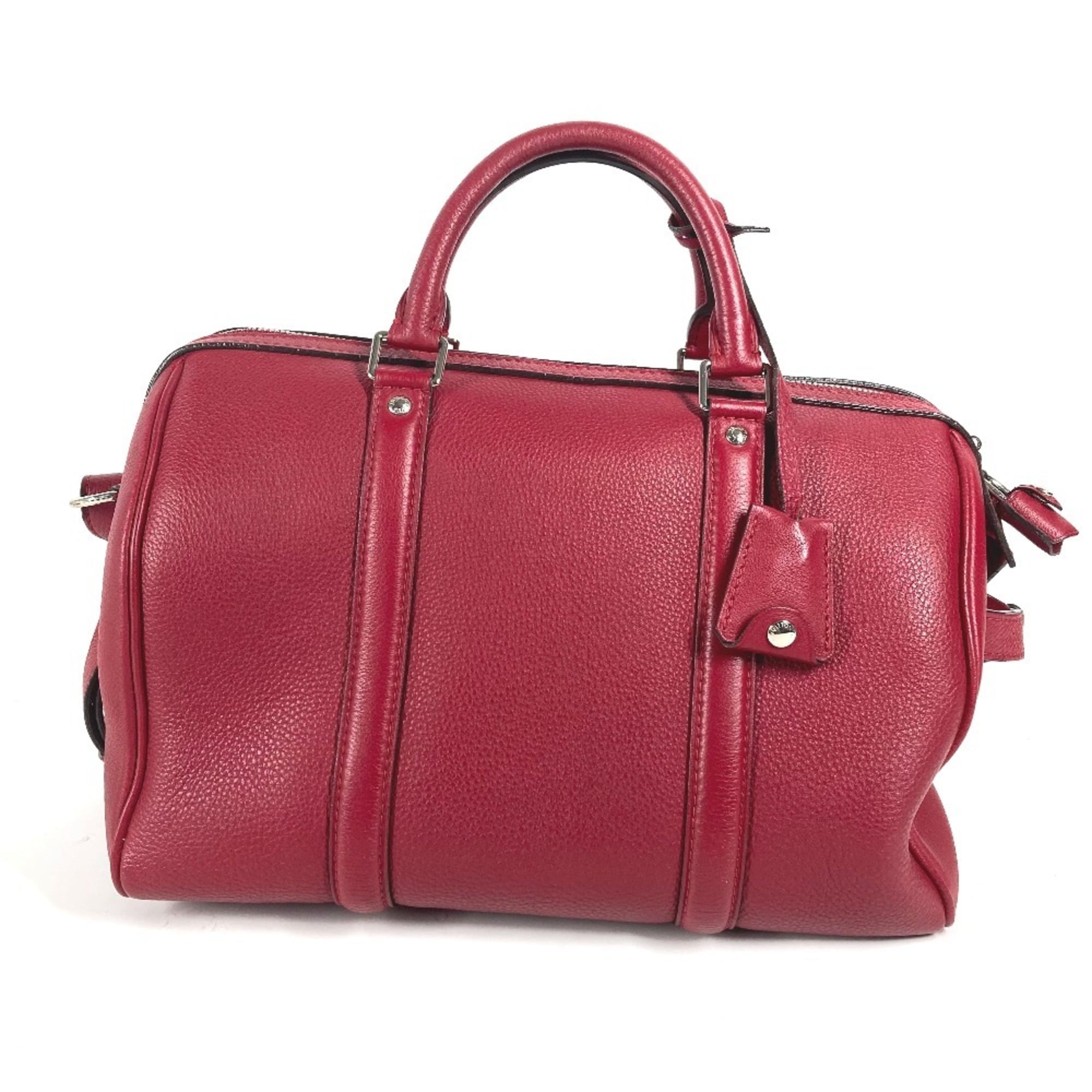 Louis Vuitton Cherry Red Color Veau Cachemire Leather Boston Bag Handbag Shoulder Bag (Pre-Owned)