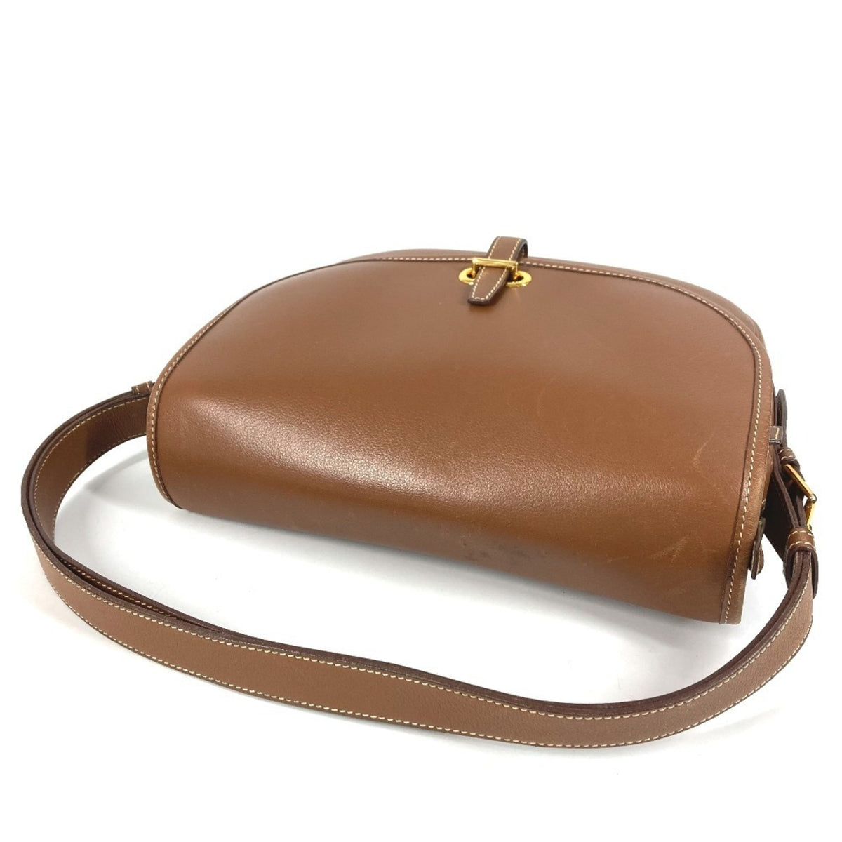 Hermes Brown Leather Handbag Shoulder Bag (Pre-Owned)