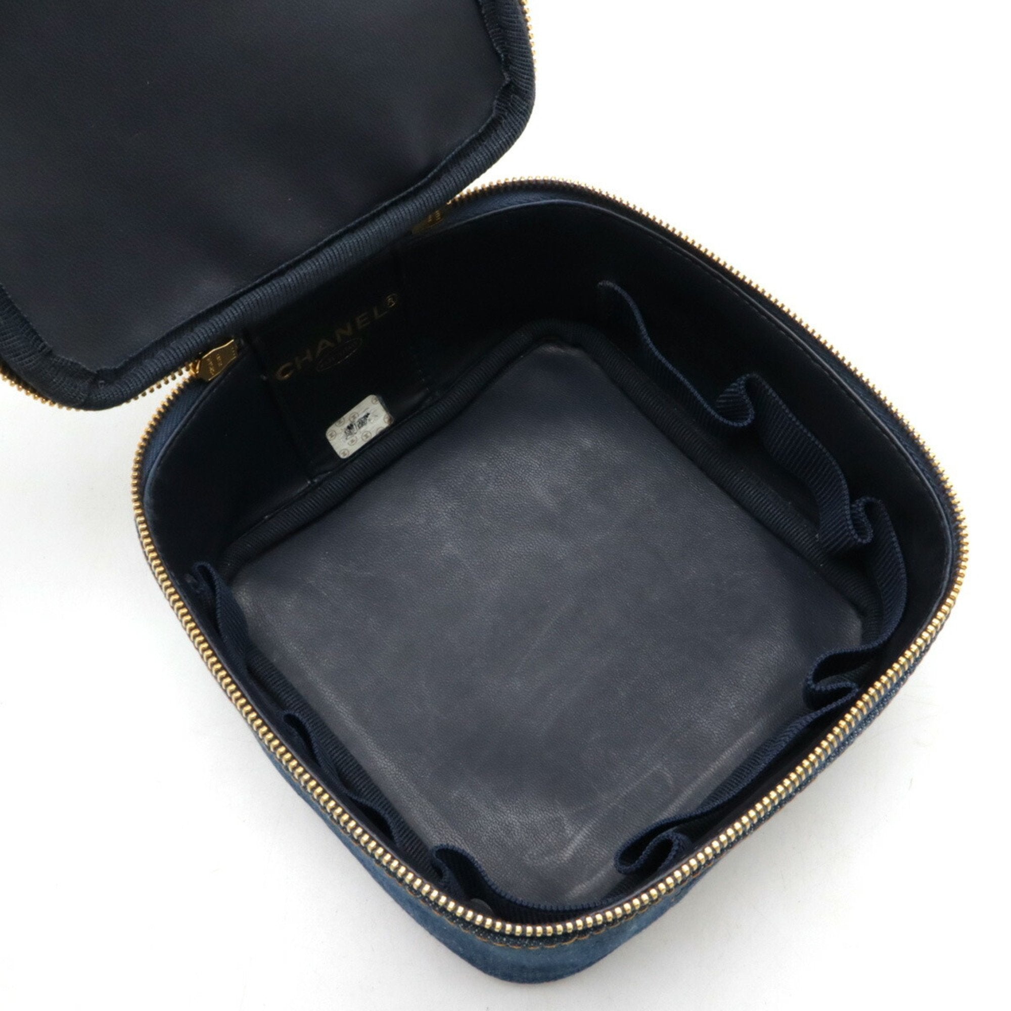 Chanel Blue Denim Handbag Vanity Bag (Pre-Owned)
