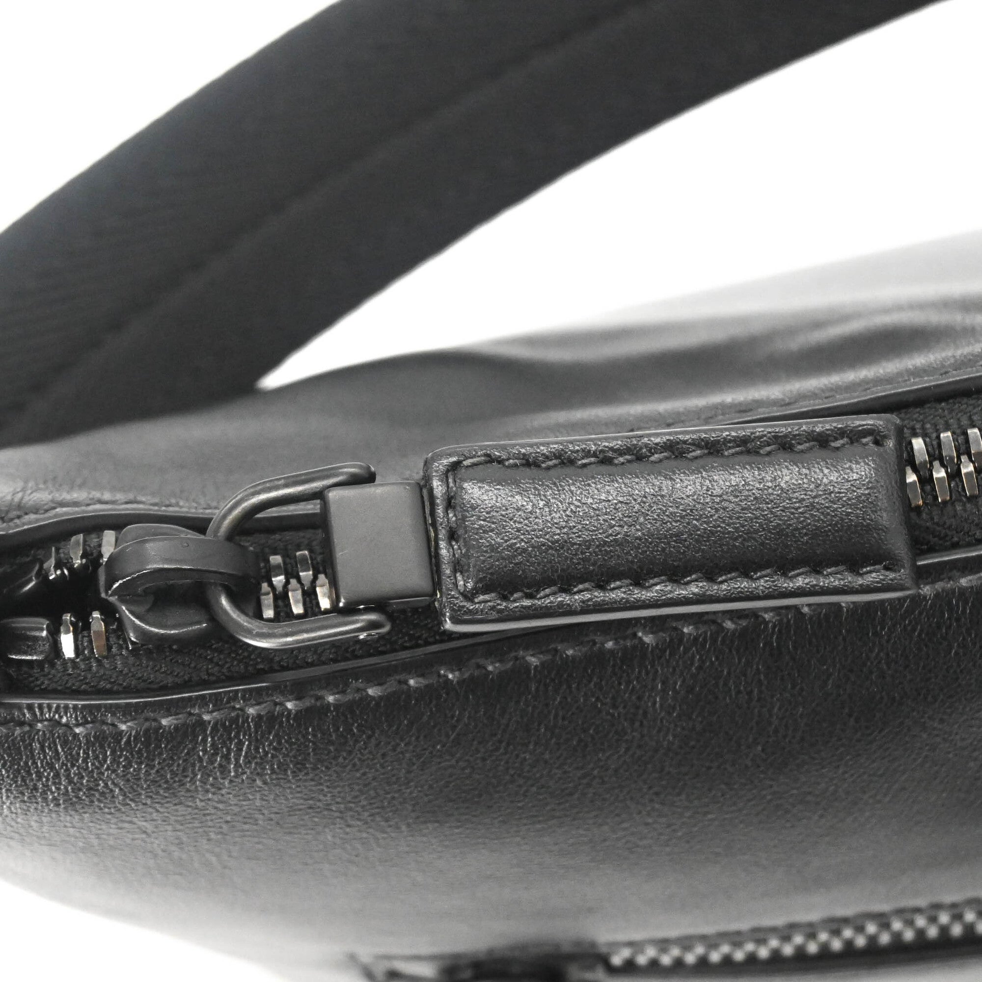 Prada Black Blue Leather Shoulder Bag (Pre-Owned)