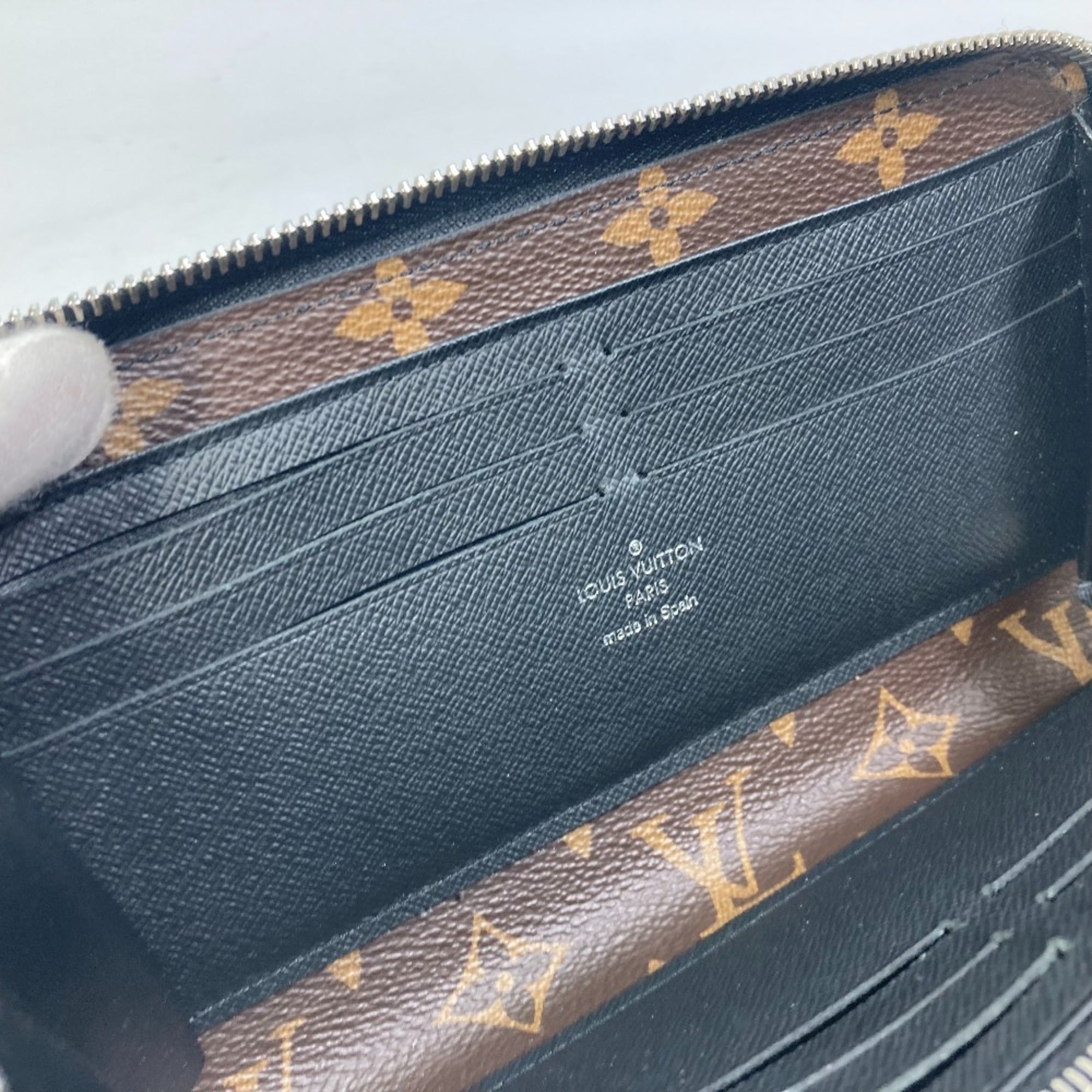 Louis Vuitton Monogram Macassar Black Brown Monogram Long Wallet (Bi-Fold) (Pre-Owned)