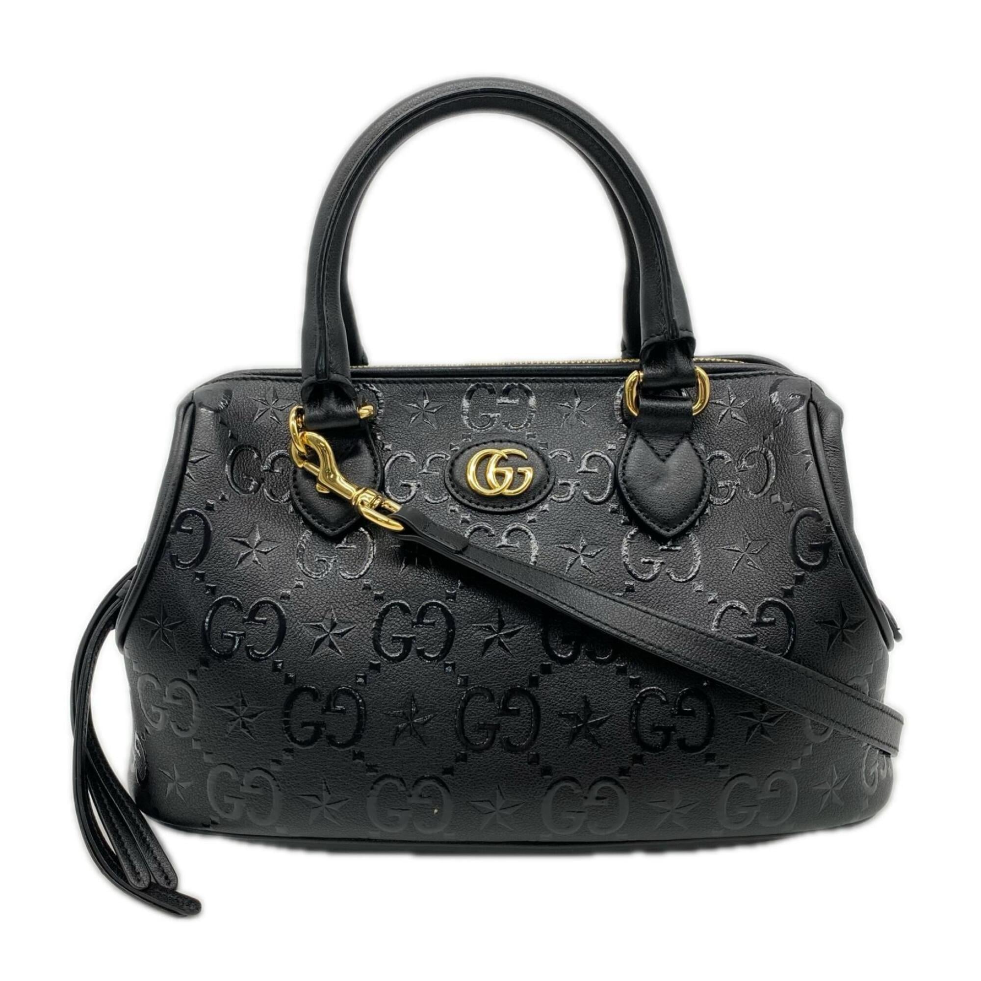 Gucci Beige Brown Leather Handbag Shoulder Bag (Pre-Owned)