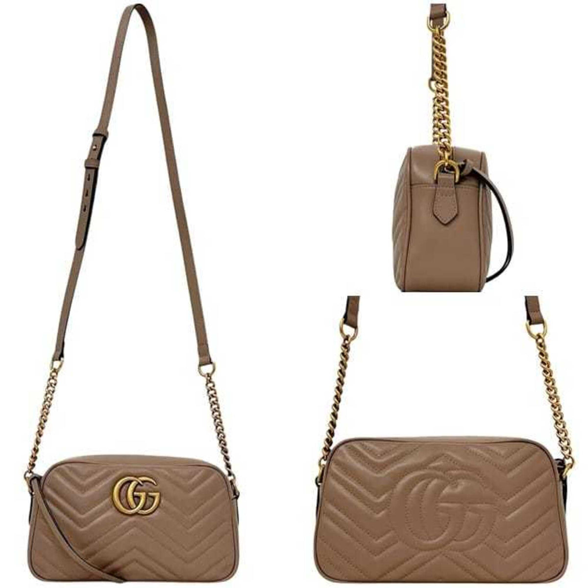 Gucci Beige Leather Shoulder Bag (Pre-Owned)