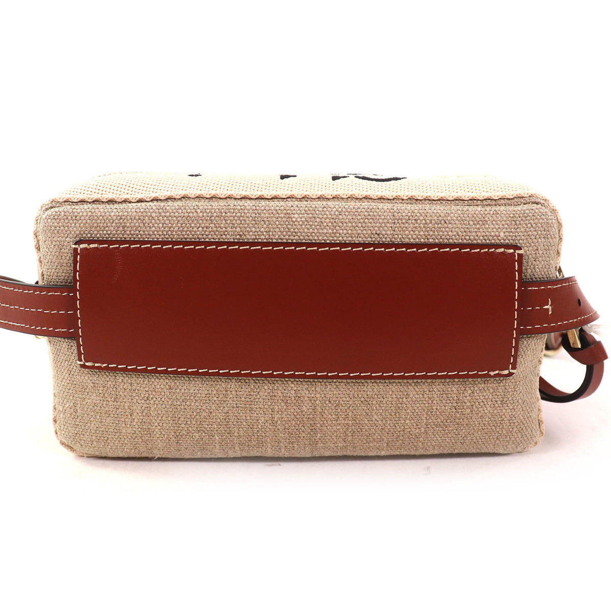 Chloé Beige Brown Linen Pouch Shoulder Bag (Pre-Owned)