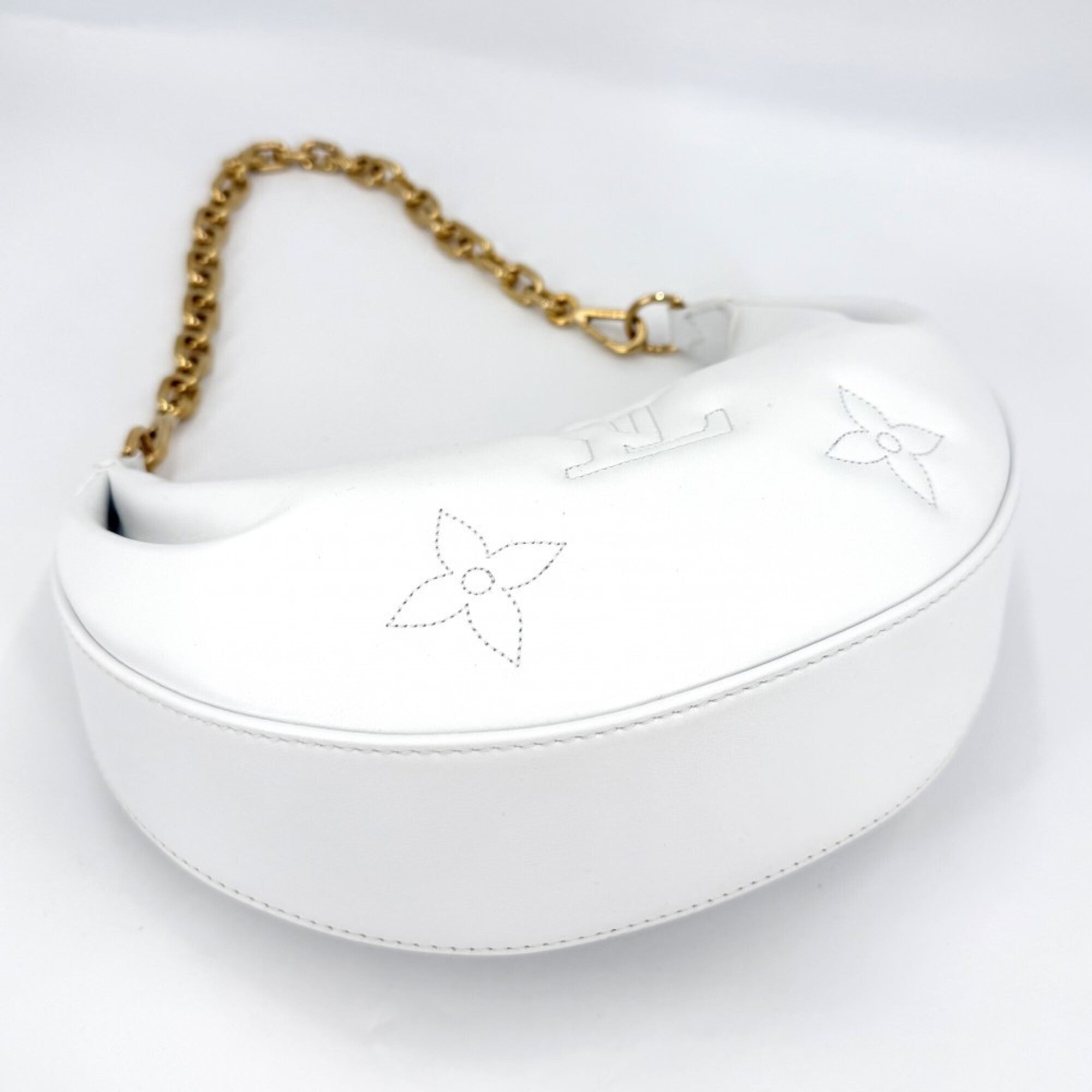 Louis Vuitton White Leather Handbag Shoulder Bag (Pre-Owned)