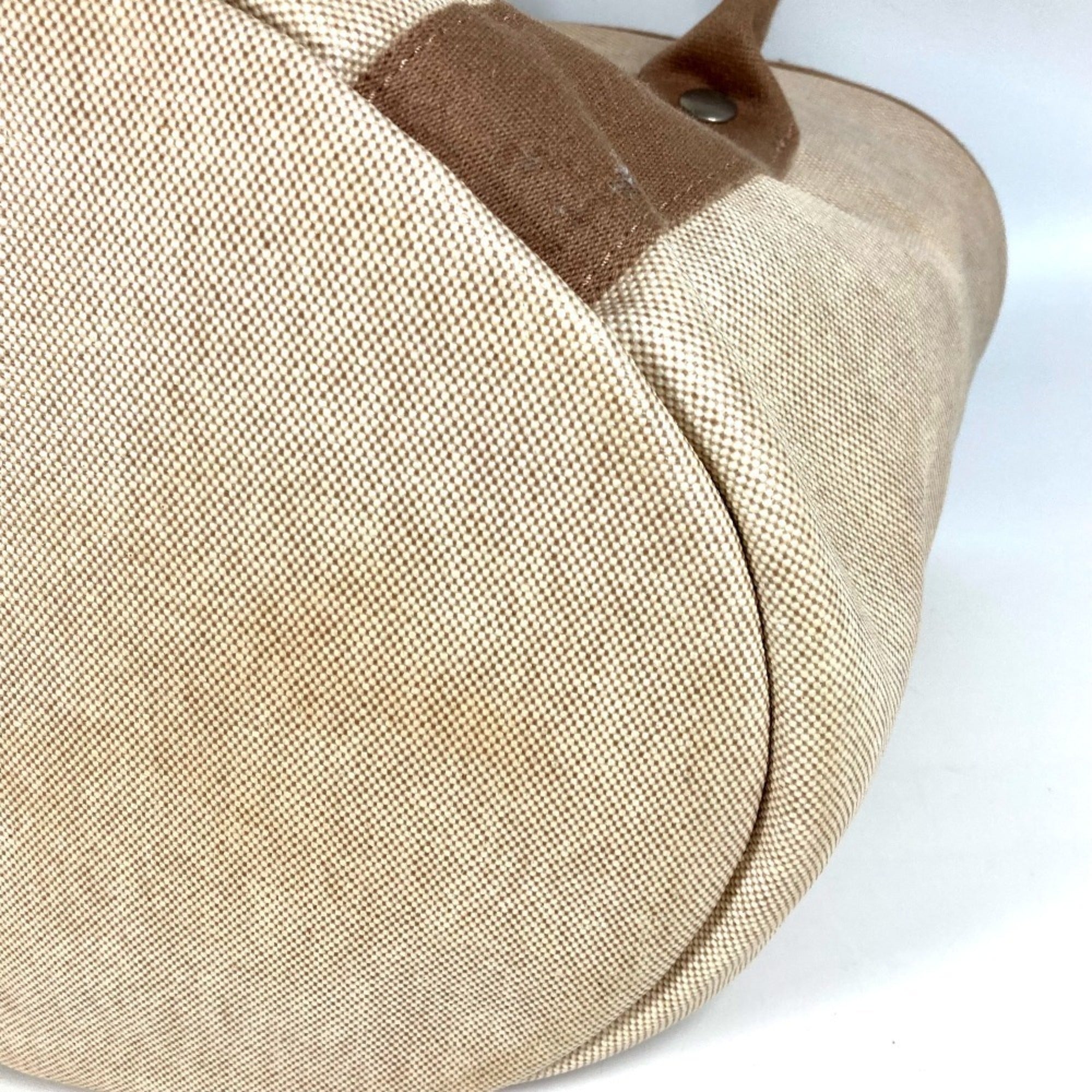 Hermes Beige Coated Canvas Basket Handbag (Pre-Owned)