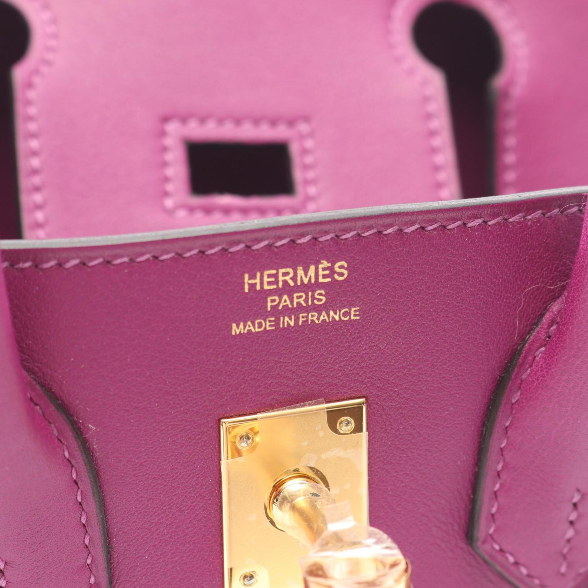 Hermes Anemone Purple Swift Leather Handbag (Pre-Owned)