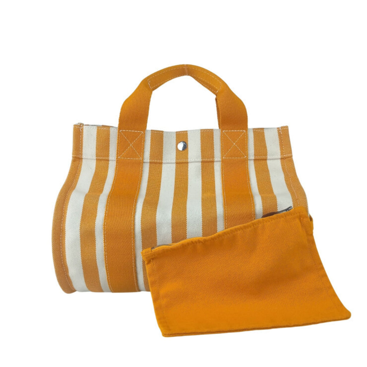 Hermes Natural Orange Canvas Handbag Pouch Tote Bag (Pre-Owned)