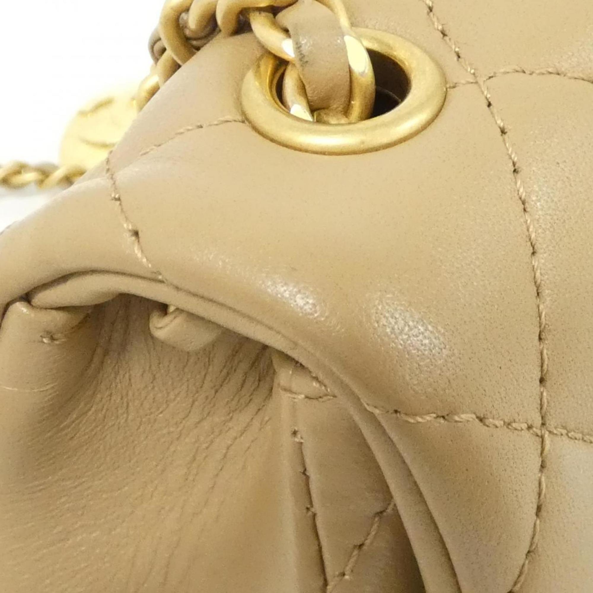Chanel Beige Leather Shoulder Bag (Pre-Owned)