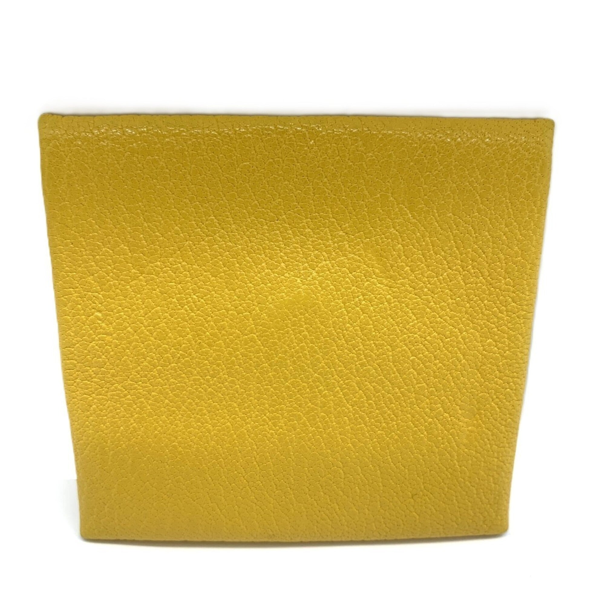 Hermes Bastia Bicolor Yellow Chevre Leather Coin Purse/Coin Case (Pre-Owned)