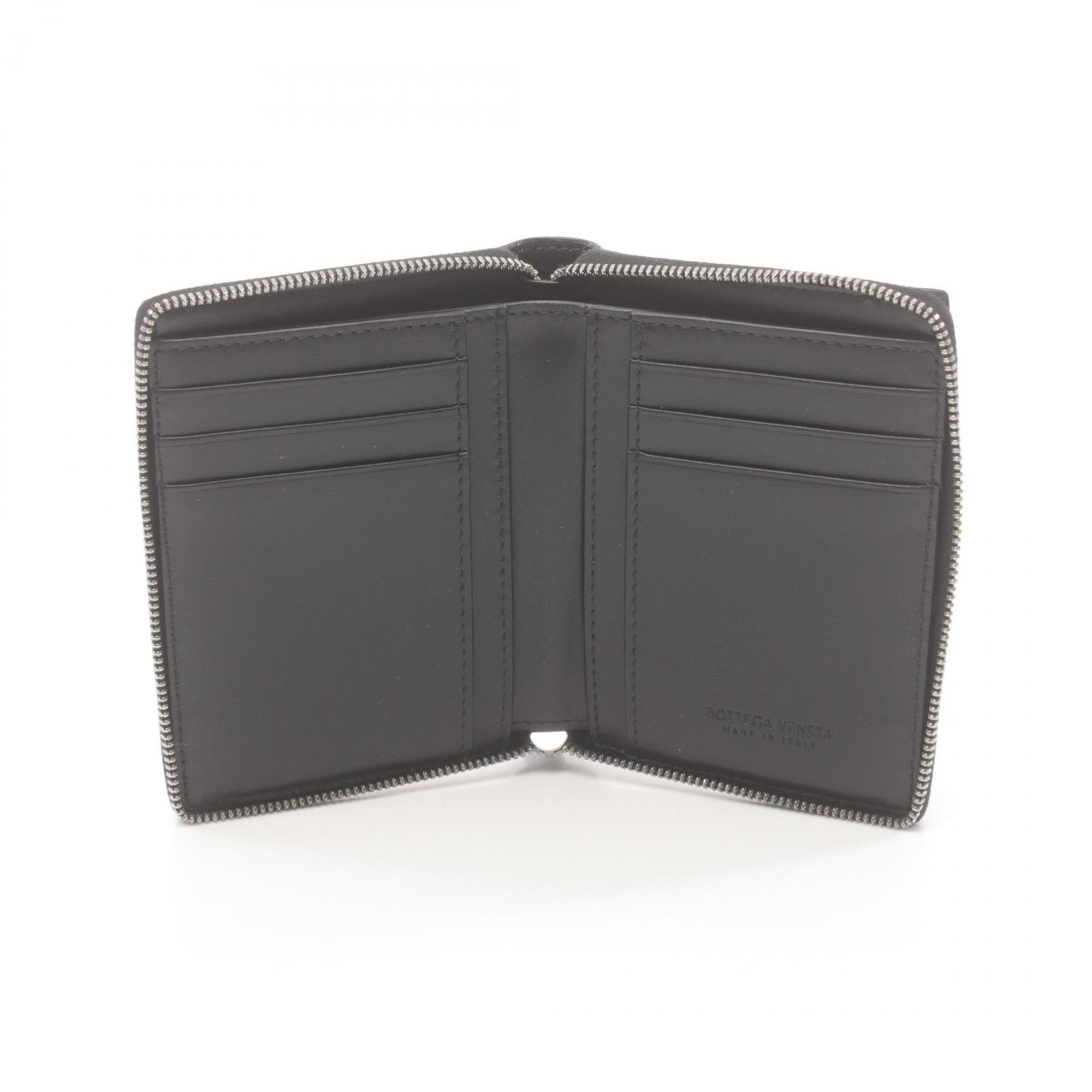 Bottega Veneta Black Leather Coin Purse/Coin Case (Pre-Owned)
