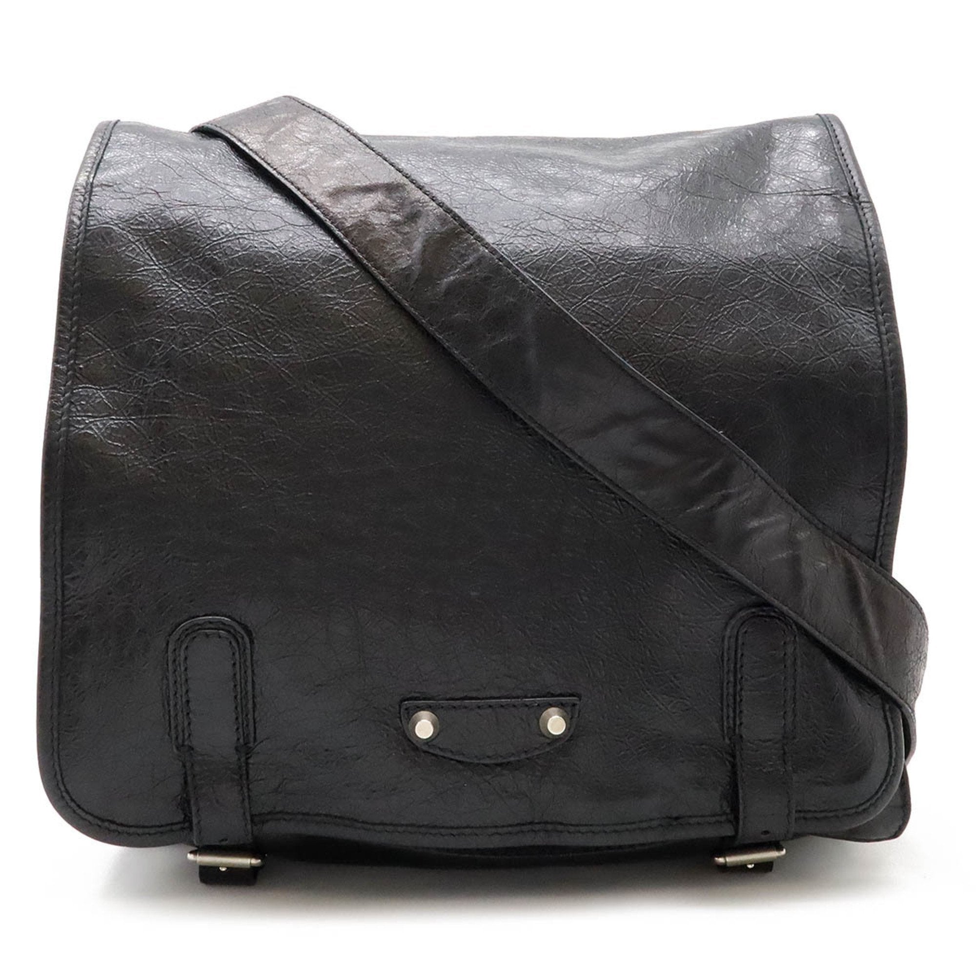 Balenciaga Black Leather Shoulder Bag (Pre-Owned)