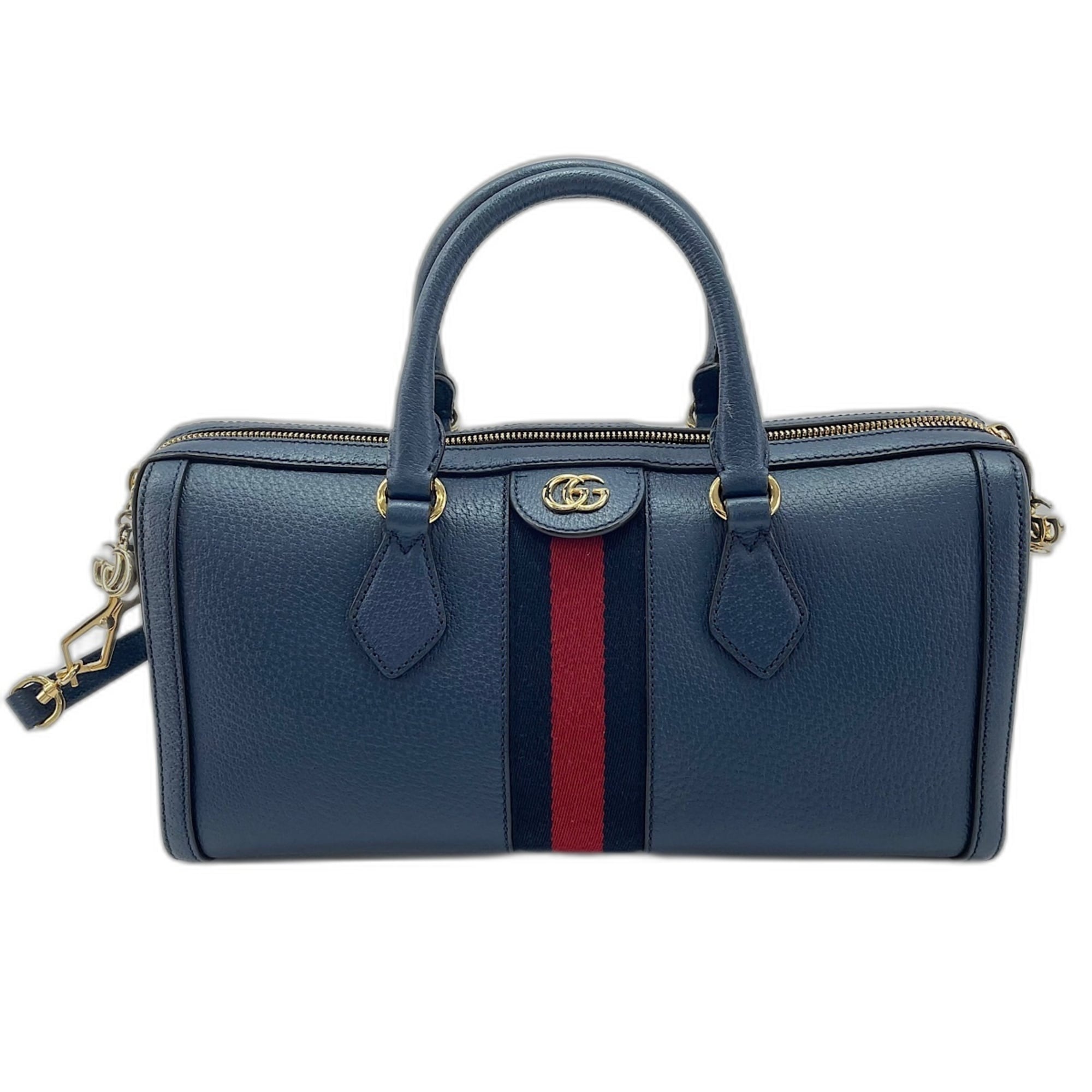 Gucci Ophidia Navy Boston Bag (Pre-Owned)