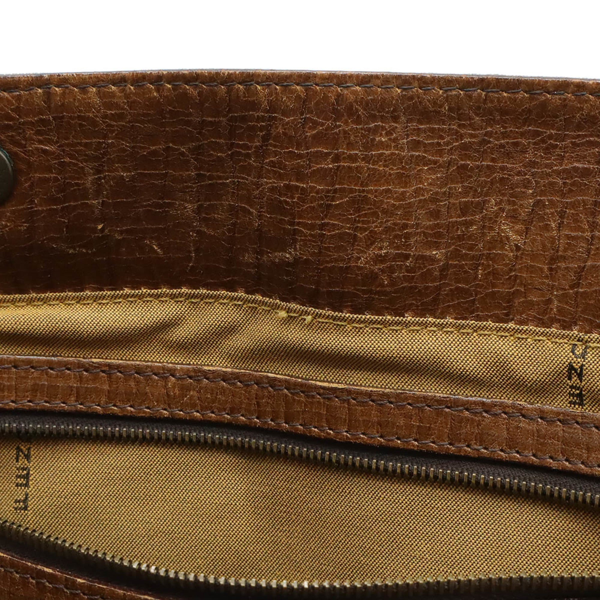 Fendi Dark Brown Khaki Brown Zucca Shoulder Bag Tote Bag (Pre-Owned)