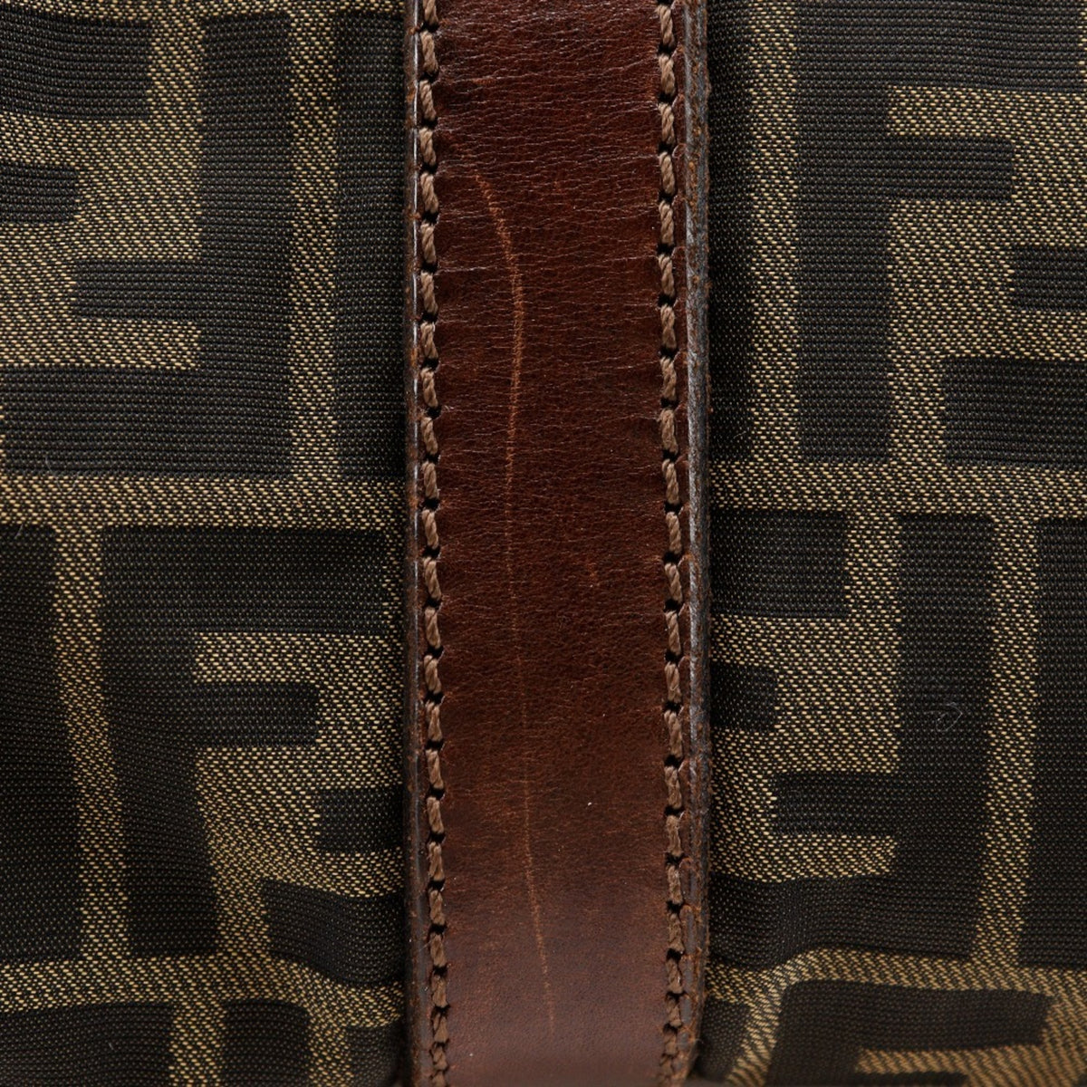 Fendi Zucca Brown Nylon Canvas Boston Bag (Pre-Owned)