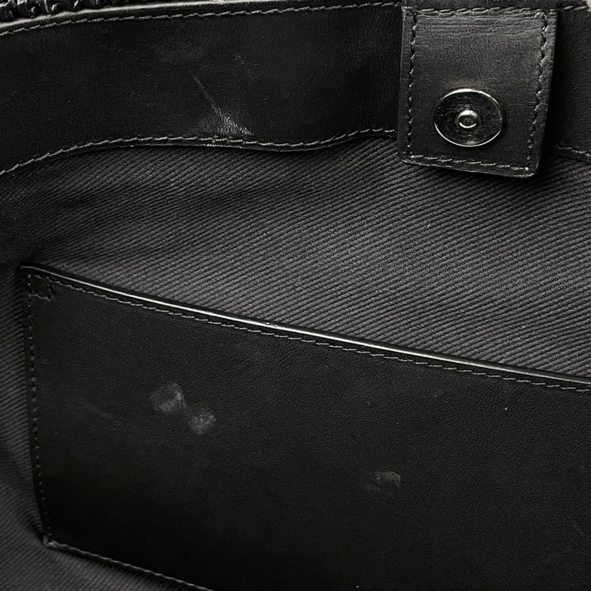 Saint Laurent Black Fabric Leather Tote Bag (Pre-Owned)