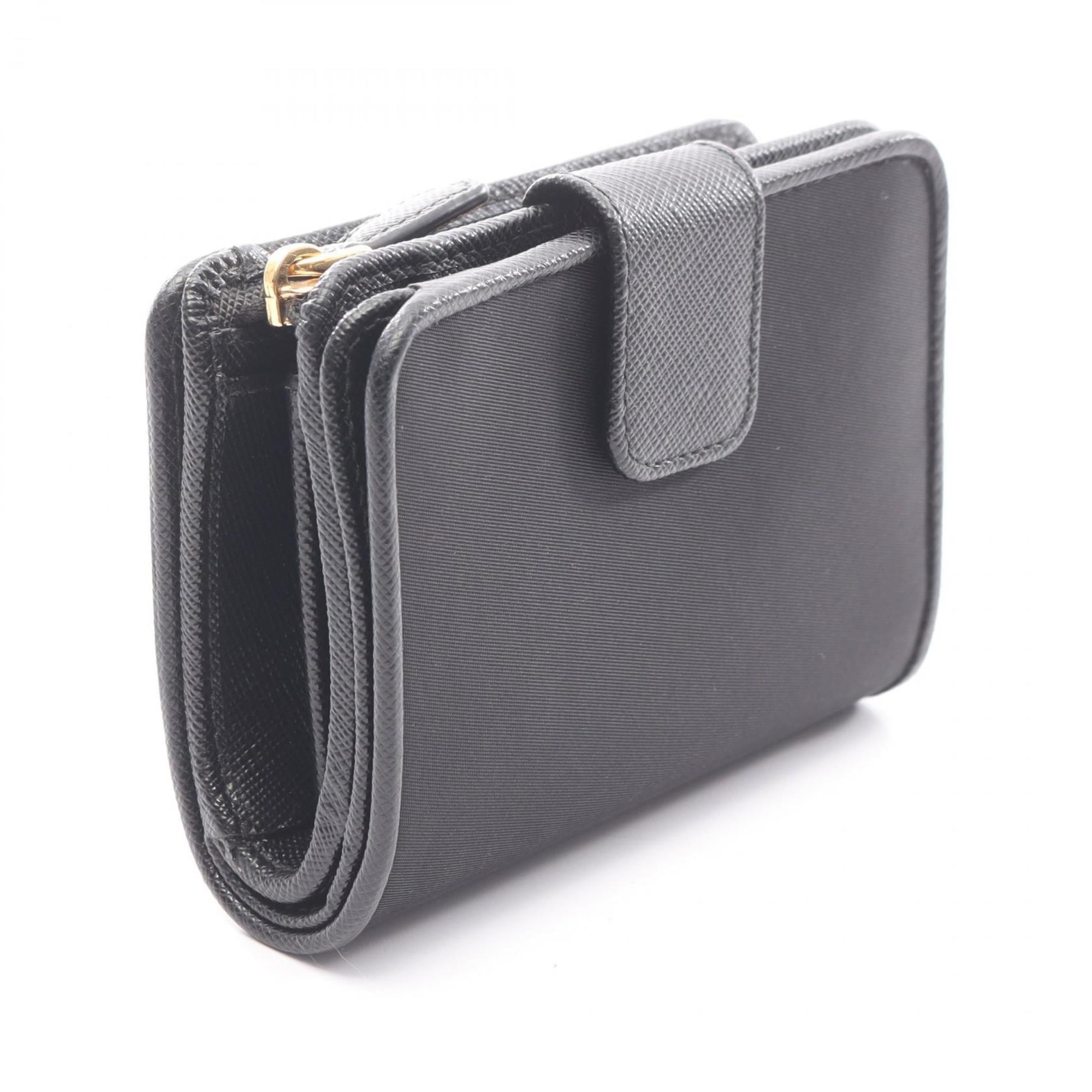 Prada Black Leather Nylon Canvas Wallet (Bi-Fold) (Pre-Owned)