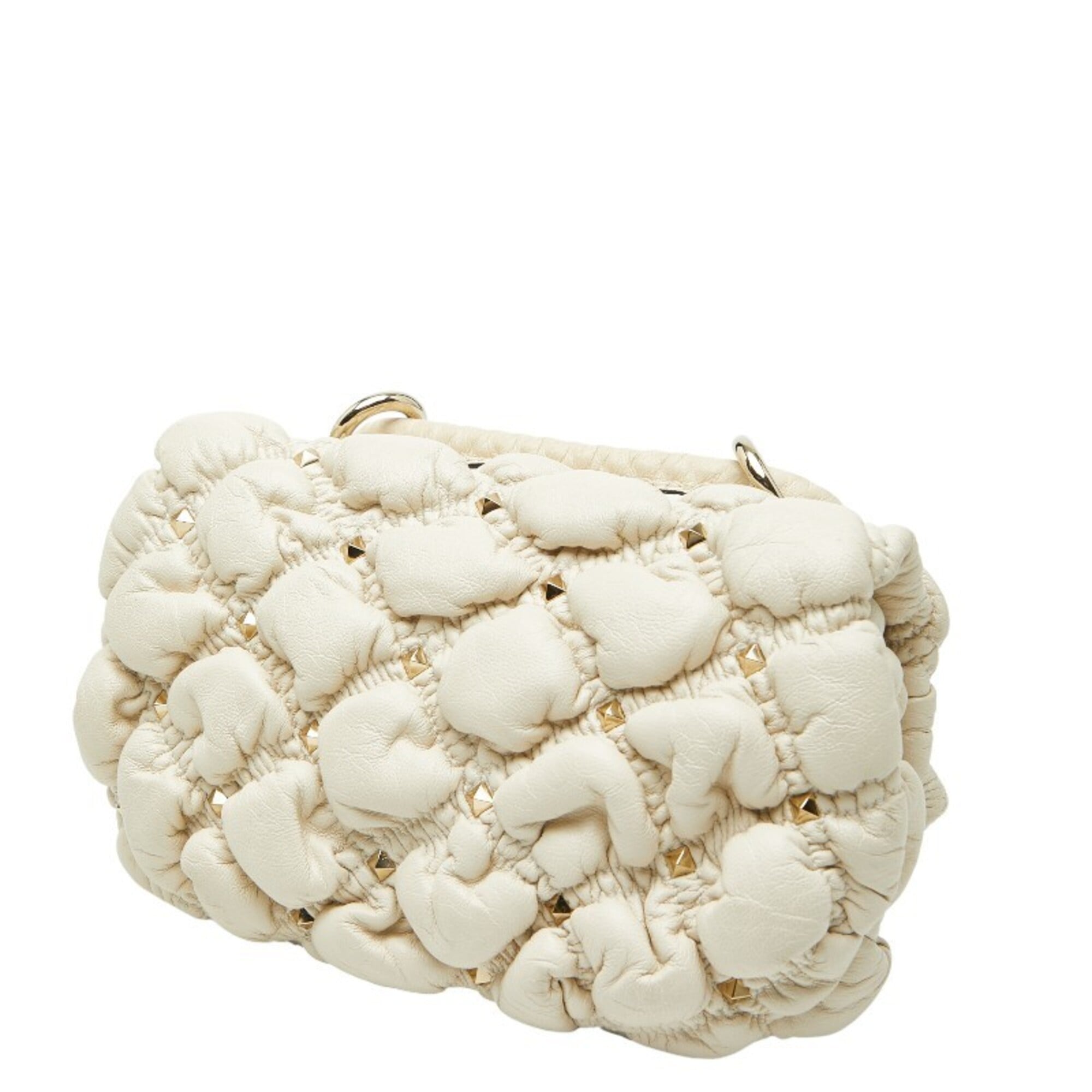 Valentino Ivory White Leather Shoulder Bag (Pre-Owned)